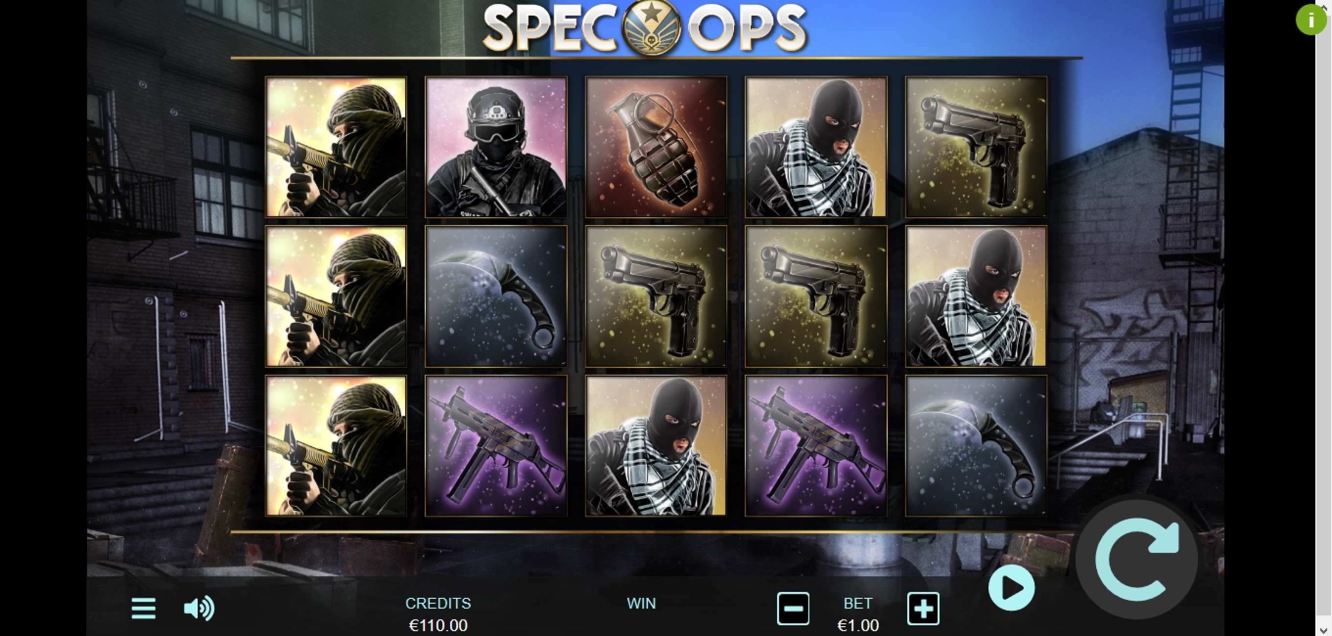 Reels in Spec-Ops Slot Game by Cubeia