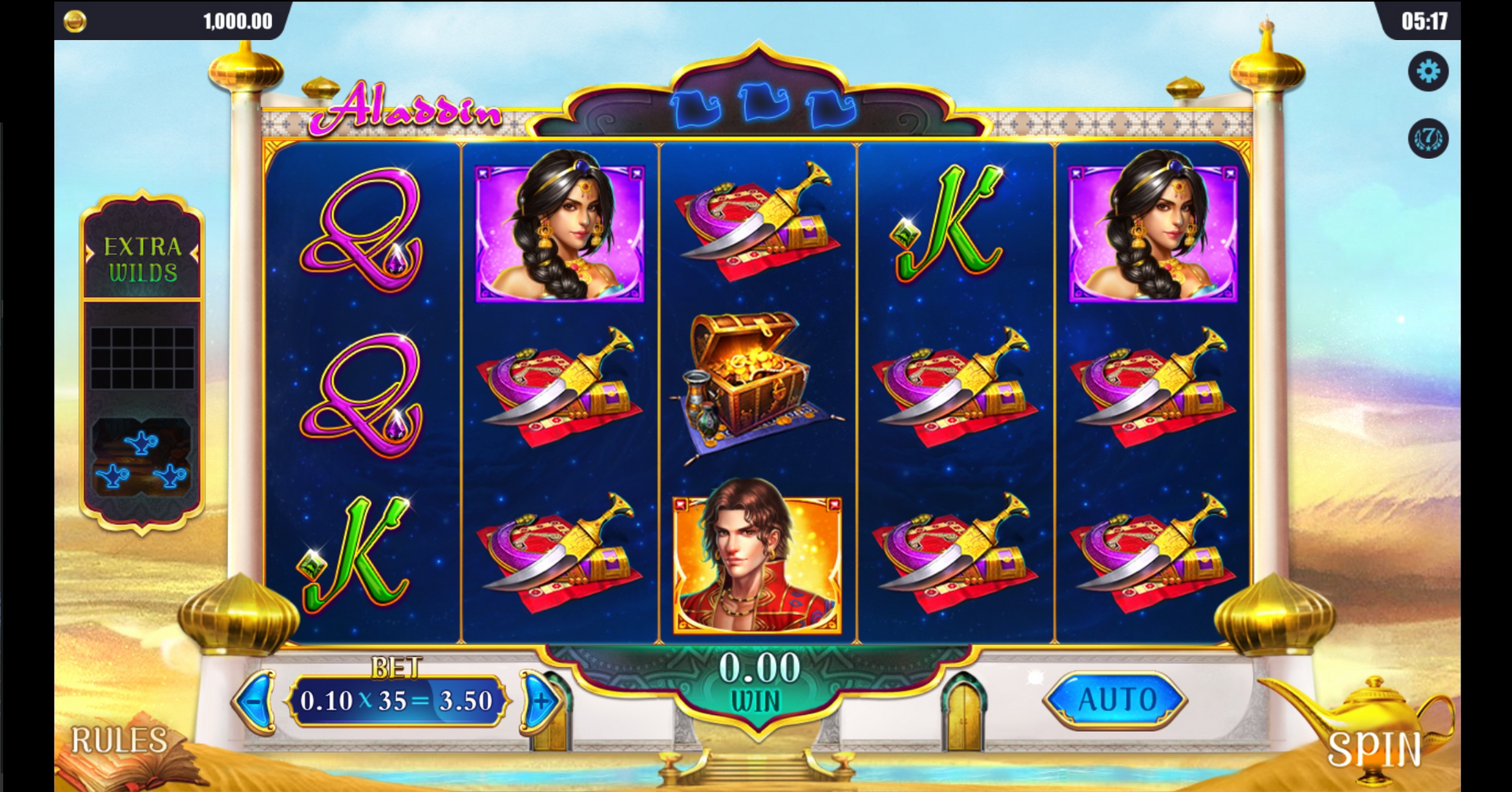 Reels in Aladdins Wish Slot Game by Dreamtech Gaming