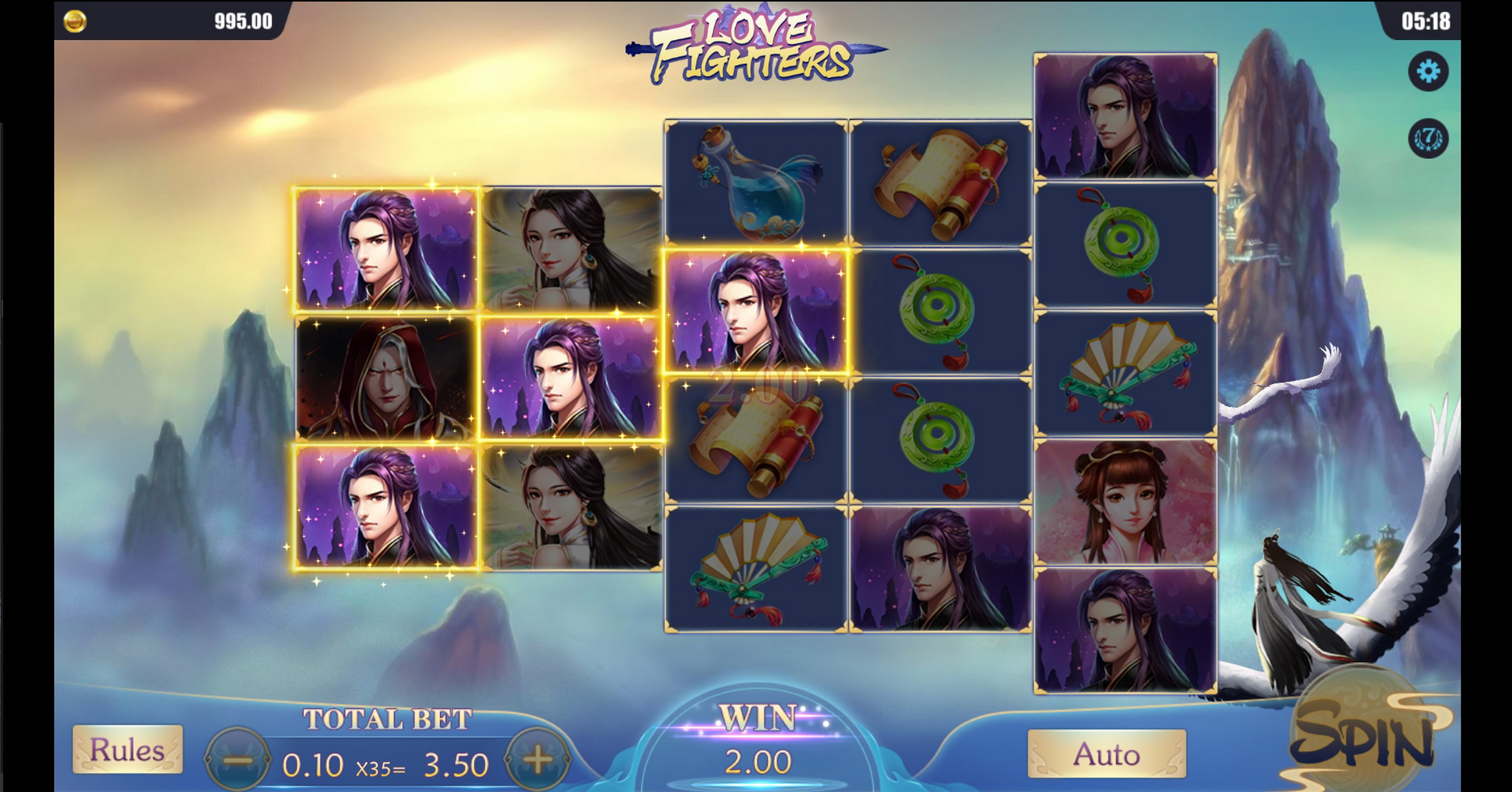 Win Money in Love Fighters Free Slot Game by Dreamtech Gaming
