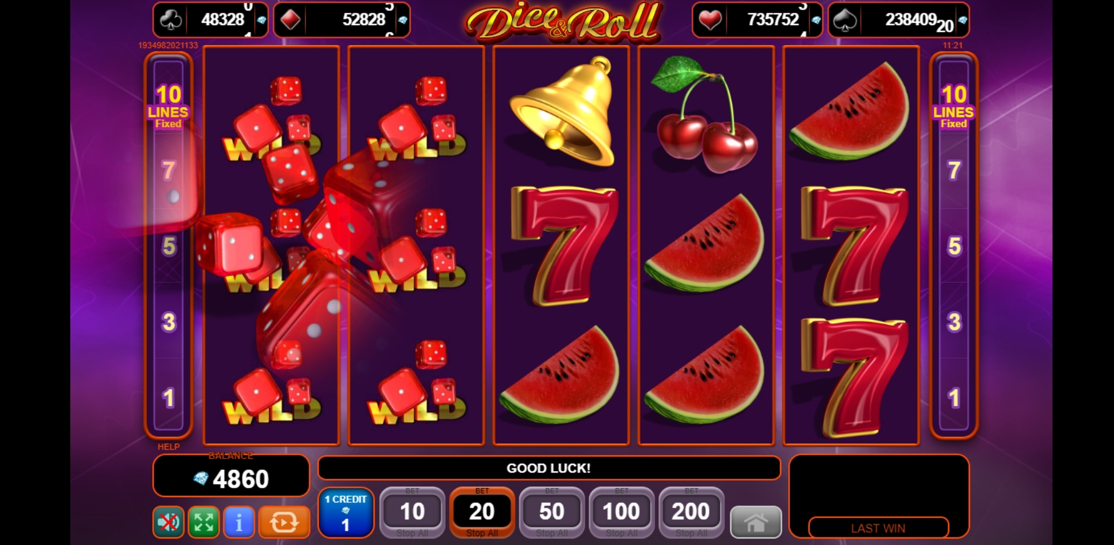 Win Money in Dice & Roll Free Slot Game by EGT