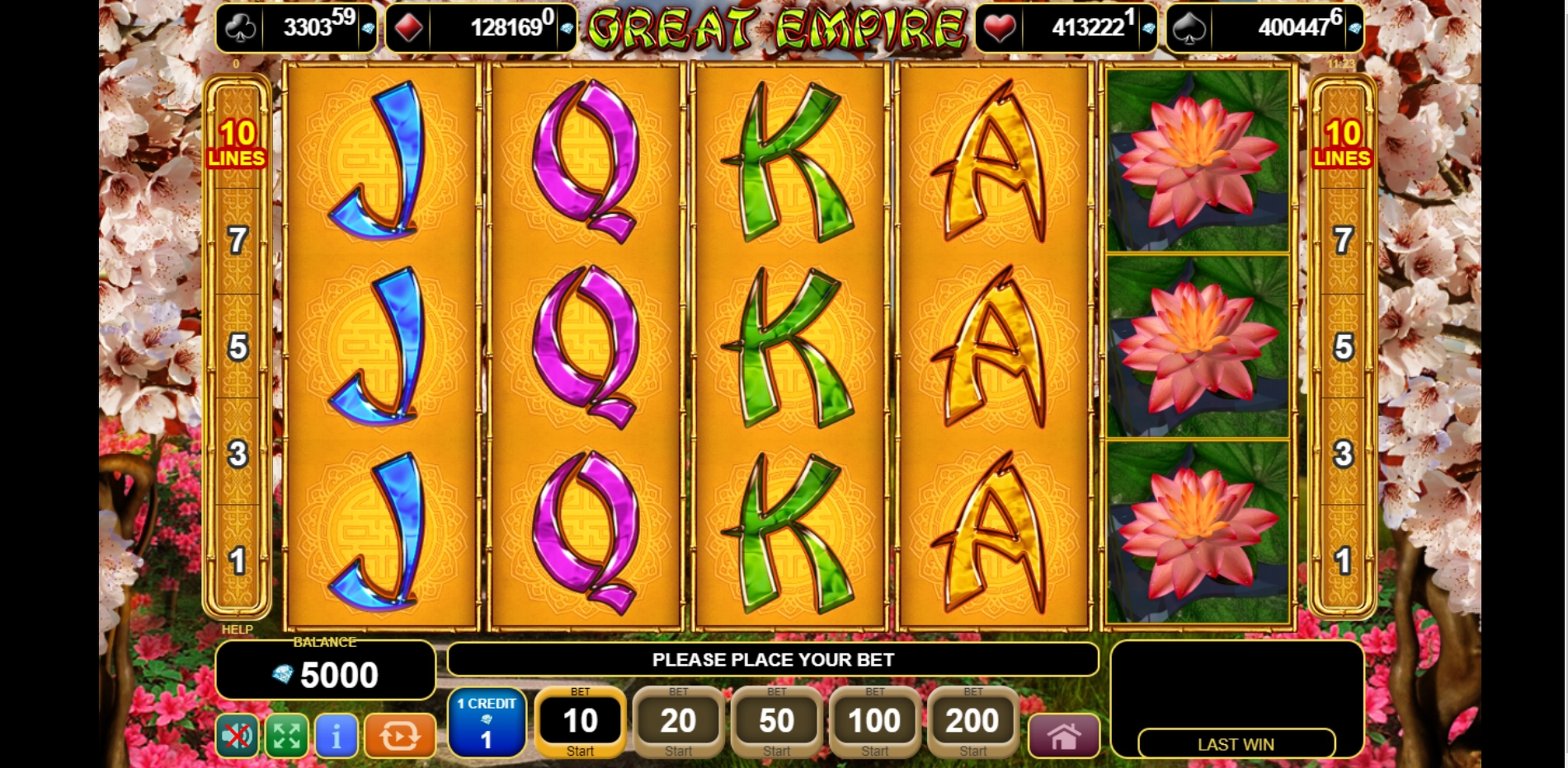 Reels in Great Empire Slot Game by EGT