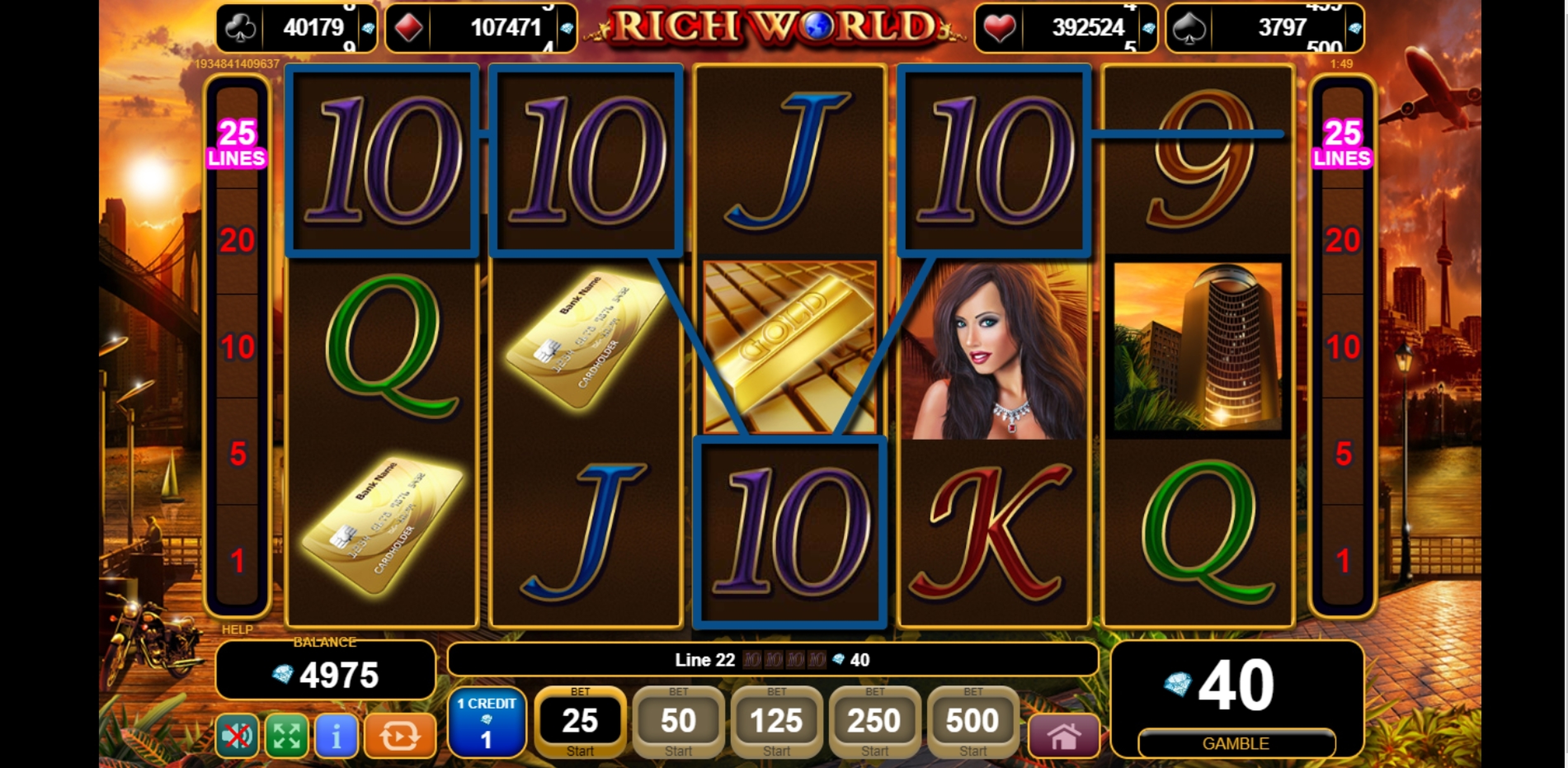 Win Money in Rich World Free Slot Game by EGT