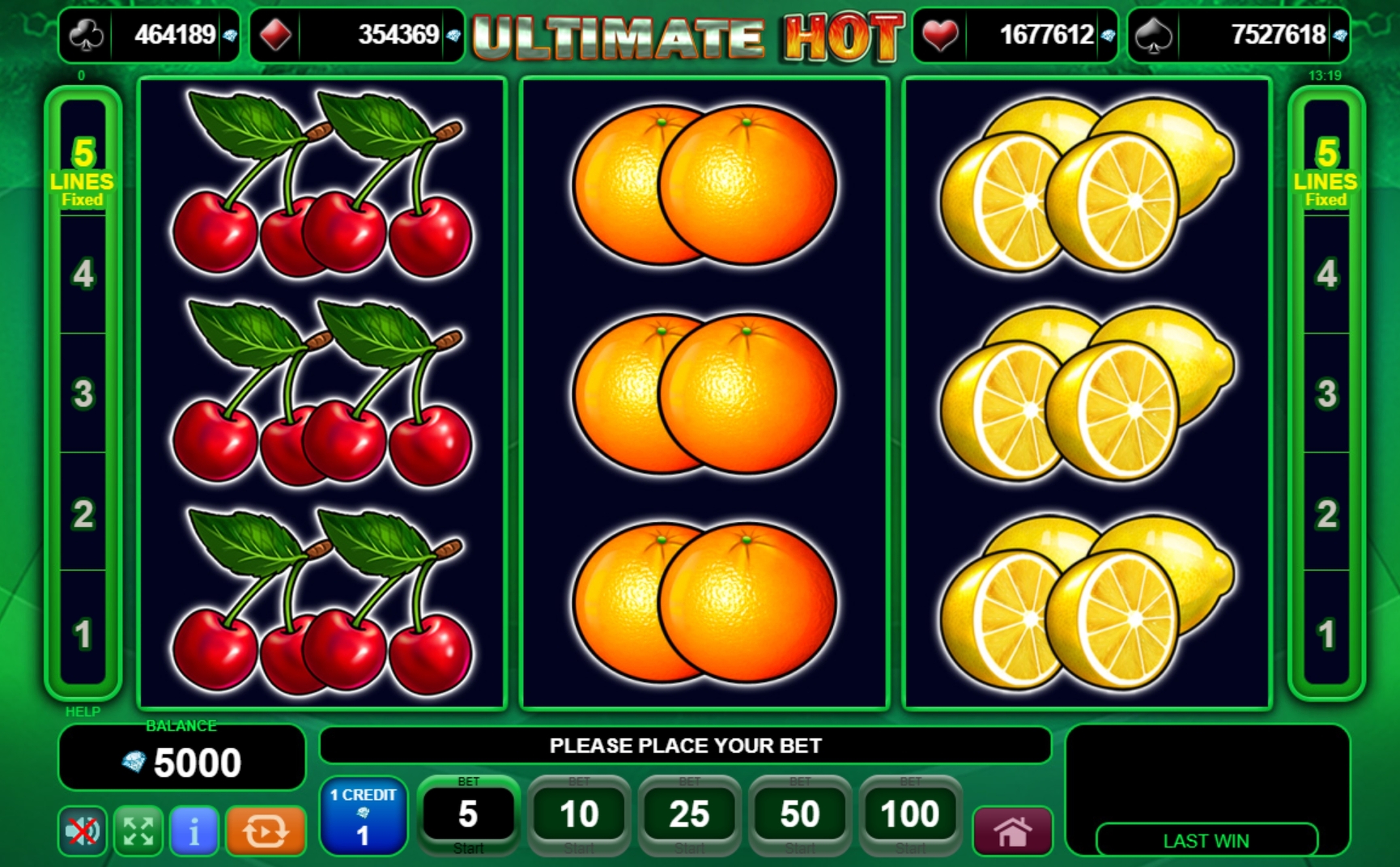 Reels in Ultimate Hot Slot Game by EGT