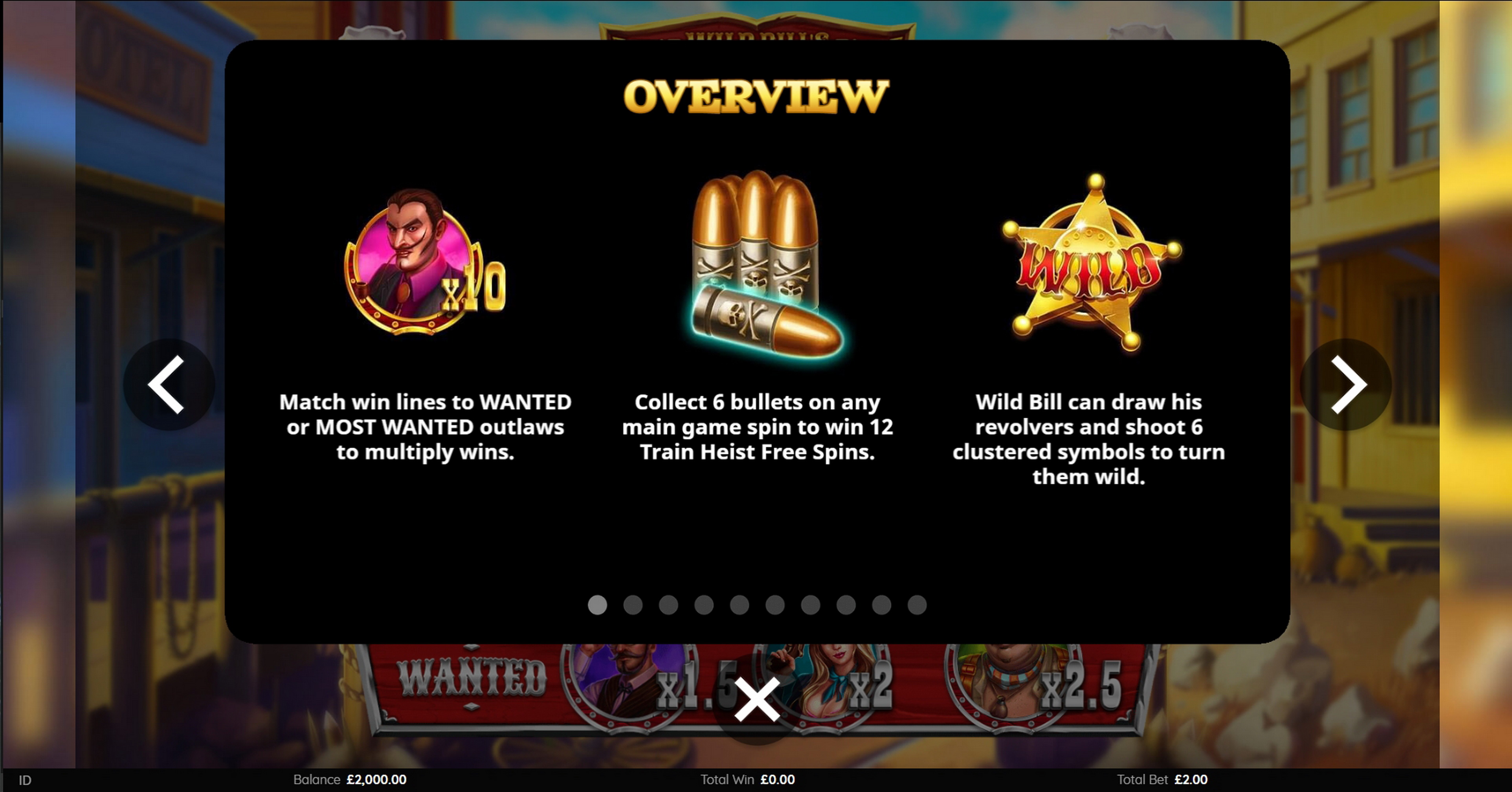 Info of Wild Bills Bounties Slot Game by Endemol Games