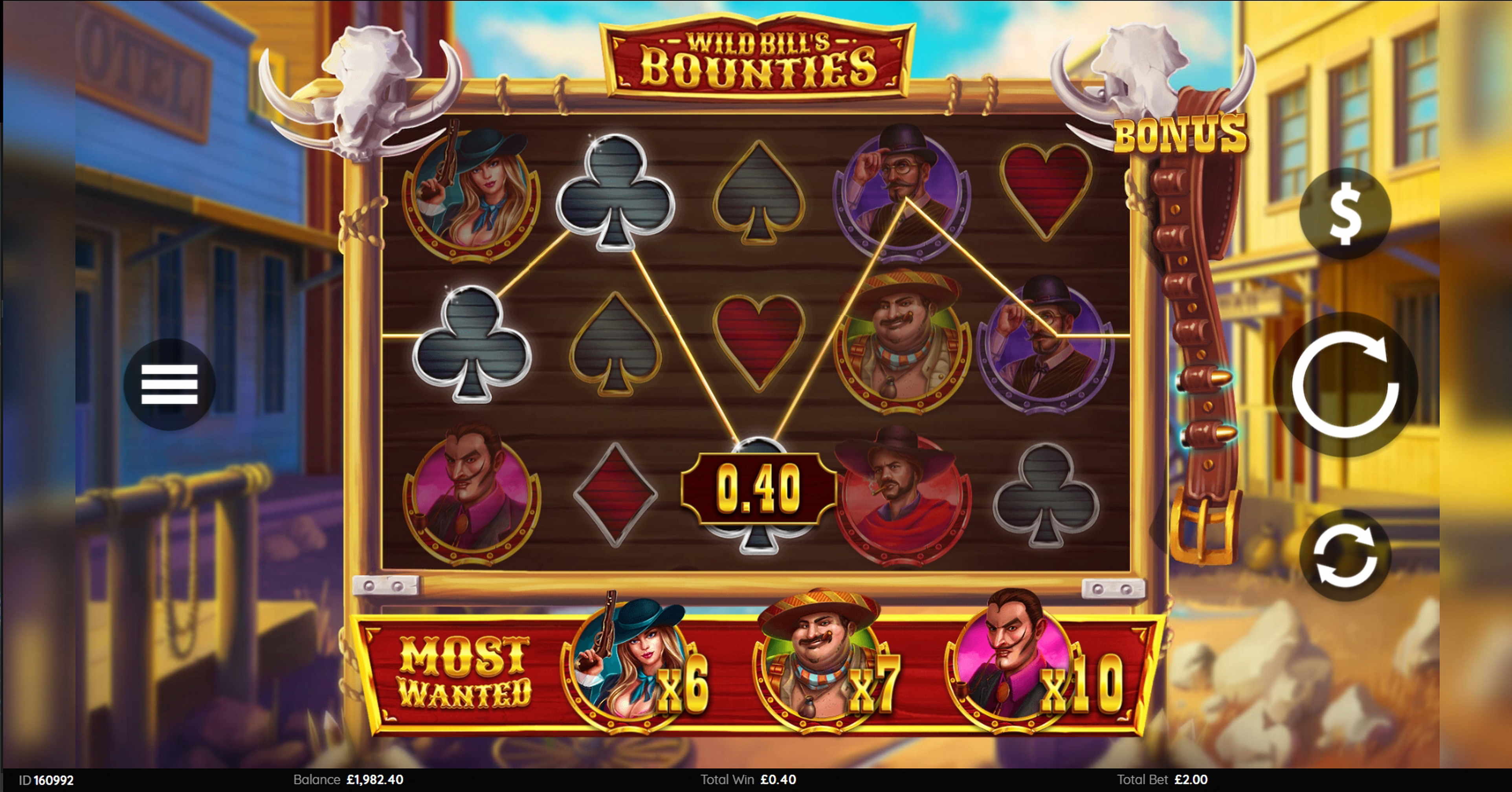 Win Money in Wild Bills Bounties Free Slot Game by Endemol Games
