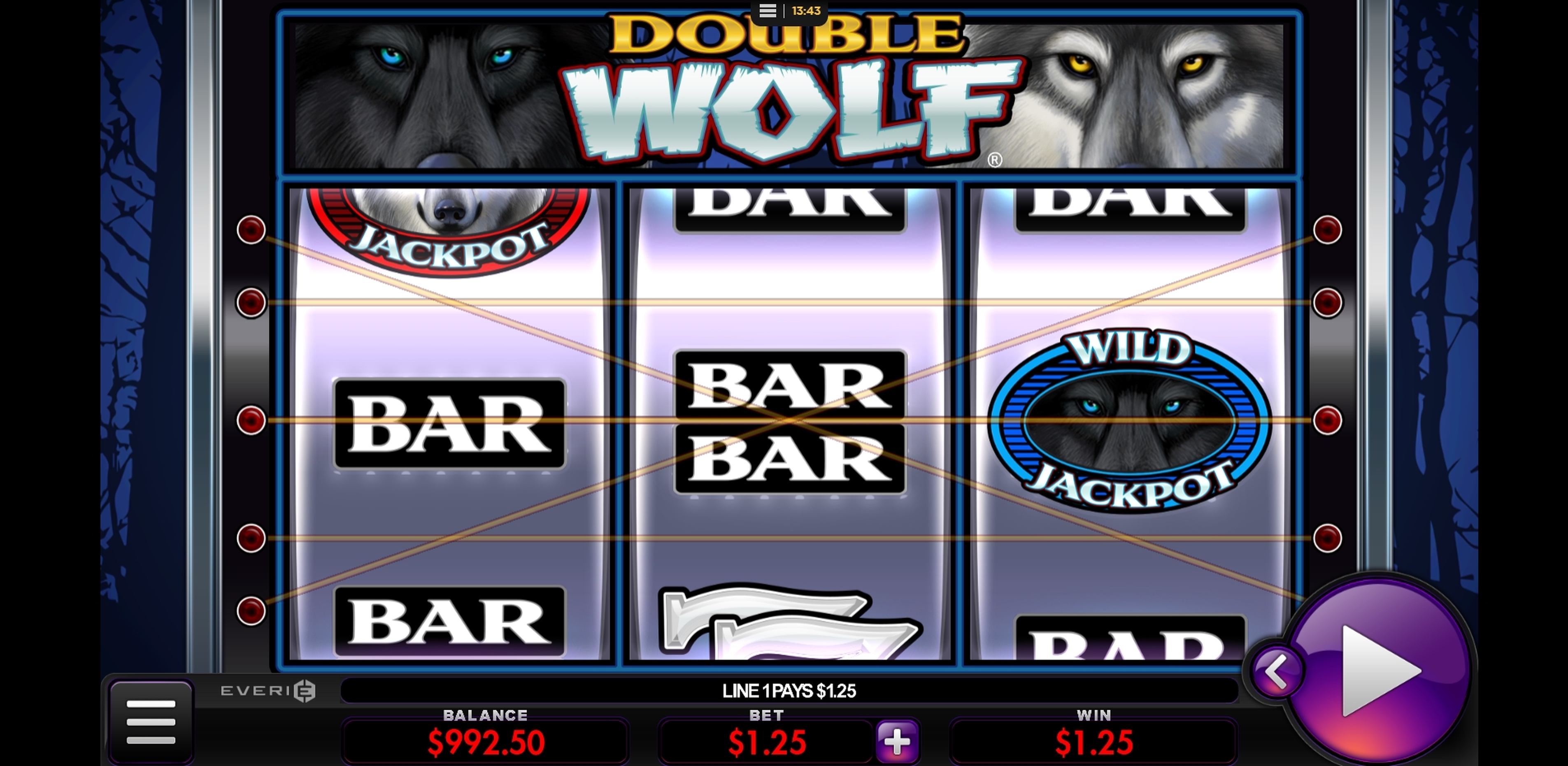 Win Money in Double Wolf Free Slot Game by Everi