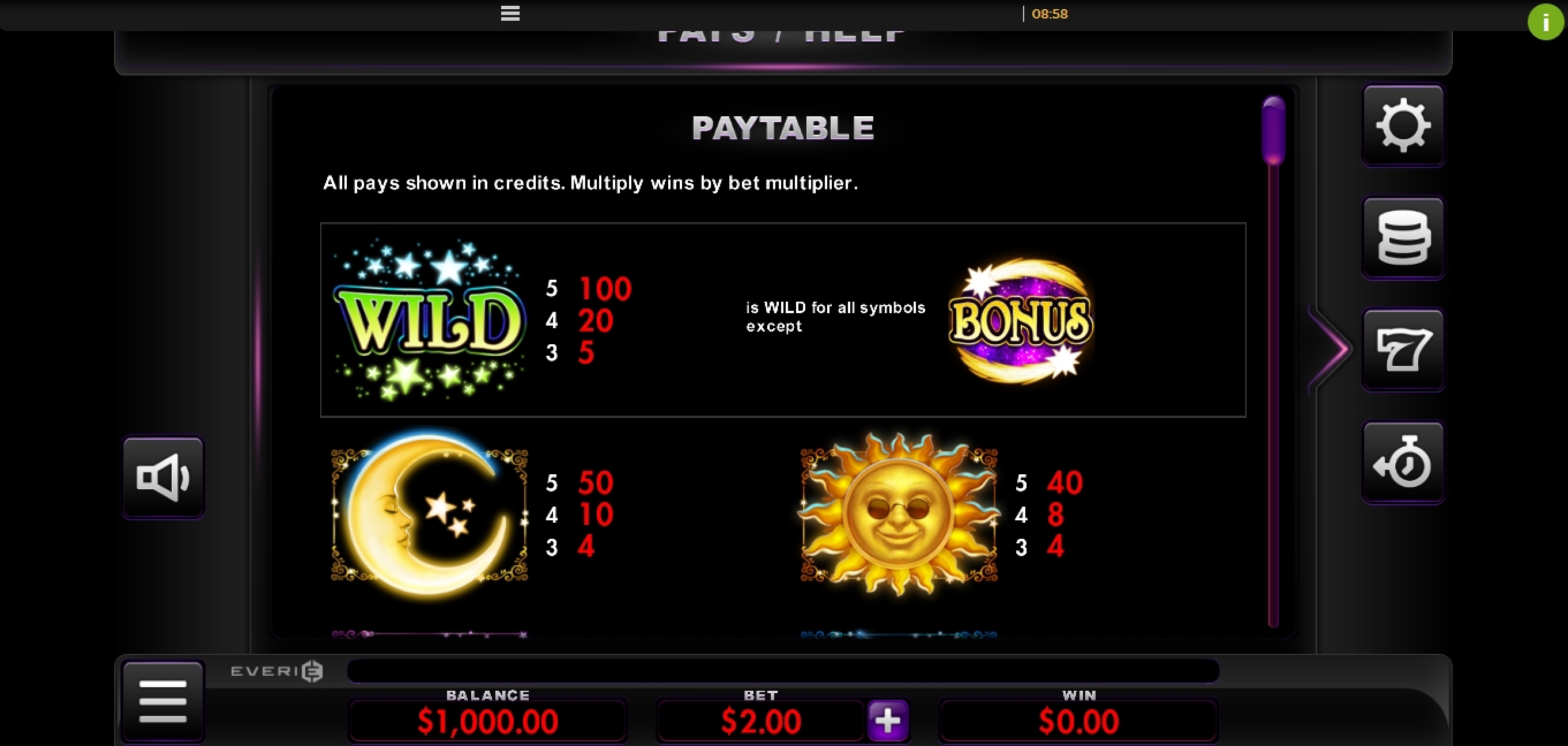 Info of Star Magic Slot Game by Everi
