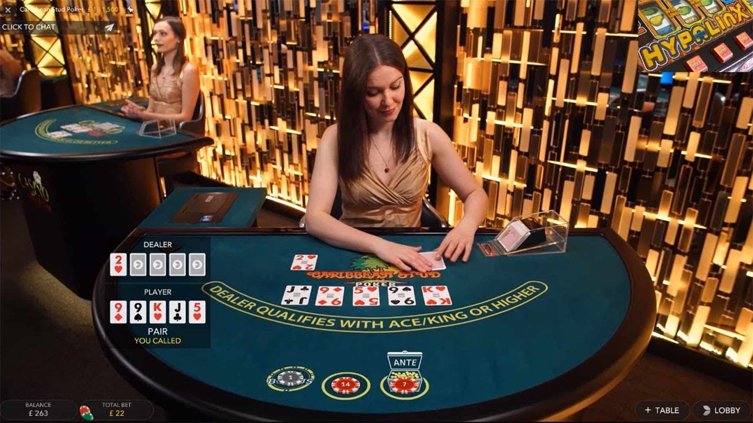 Caribbean Stud Poker (Evolution Gaming) demo