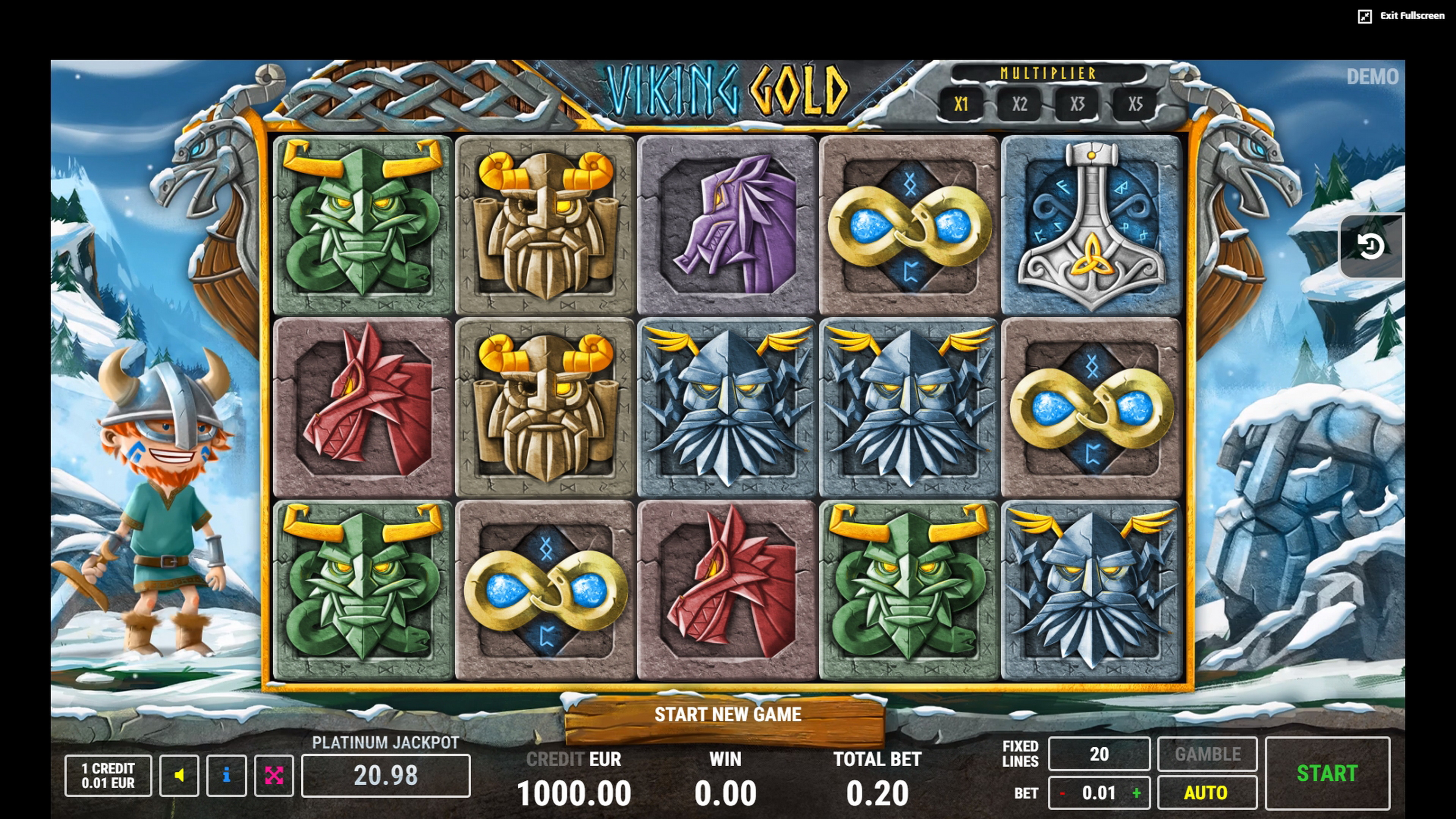 Reels in Viking Gold Slot Game by Fazi Gaming