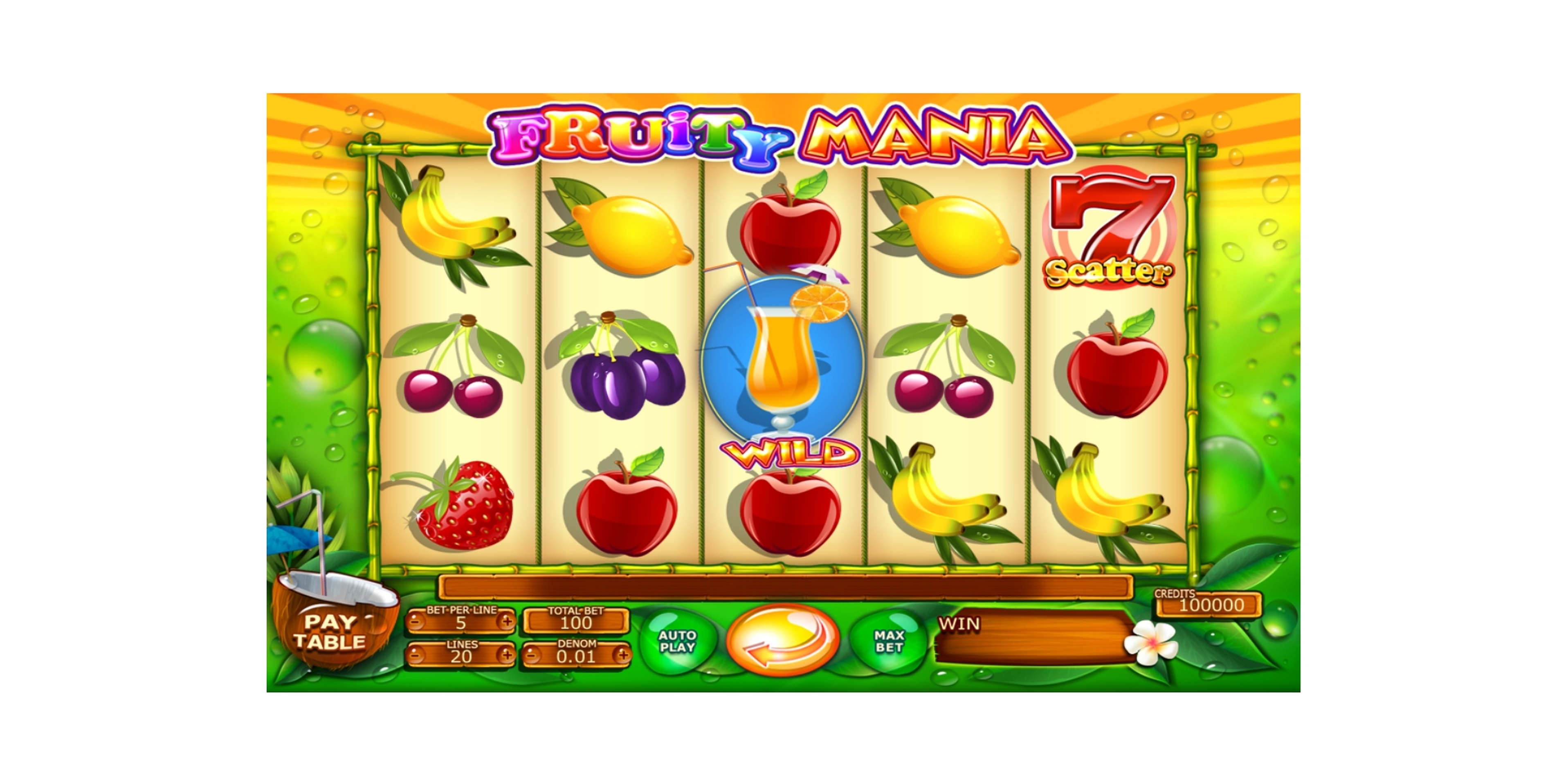 Reels in Fruity Mania Slot Game by Felix Gaming