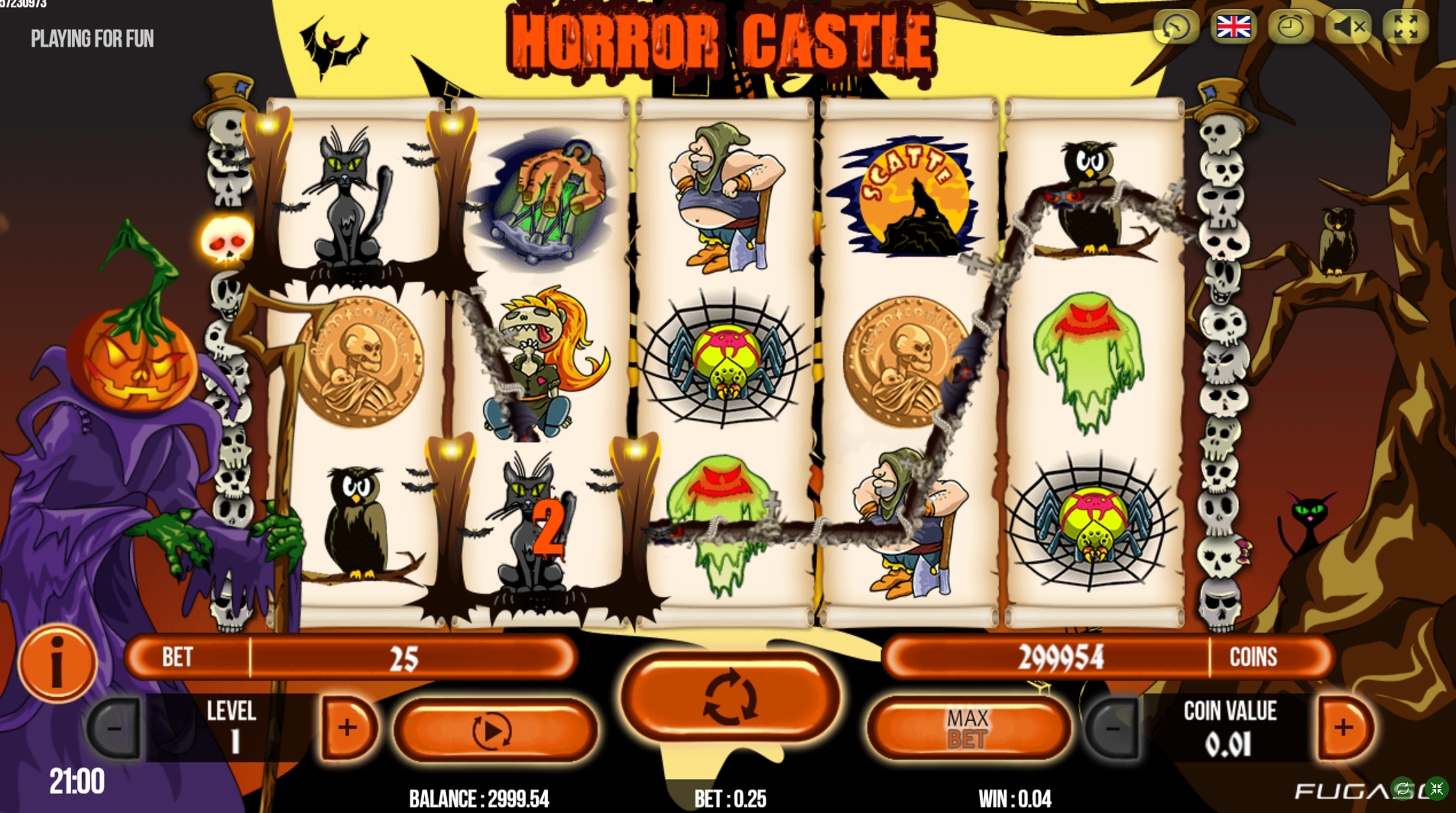 Win Money in Horror Castle Free Slot Game by Fugaso
