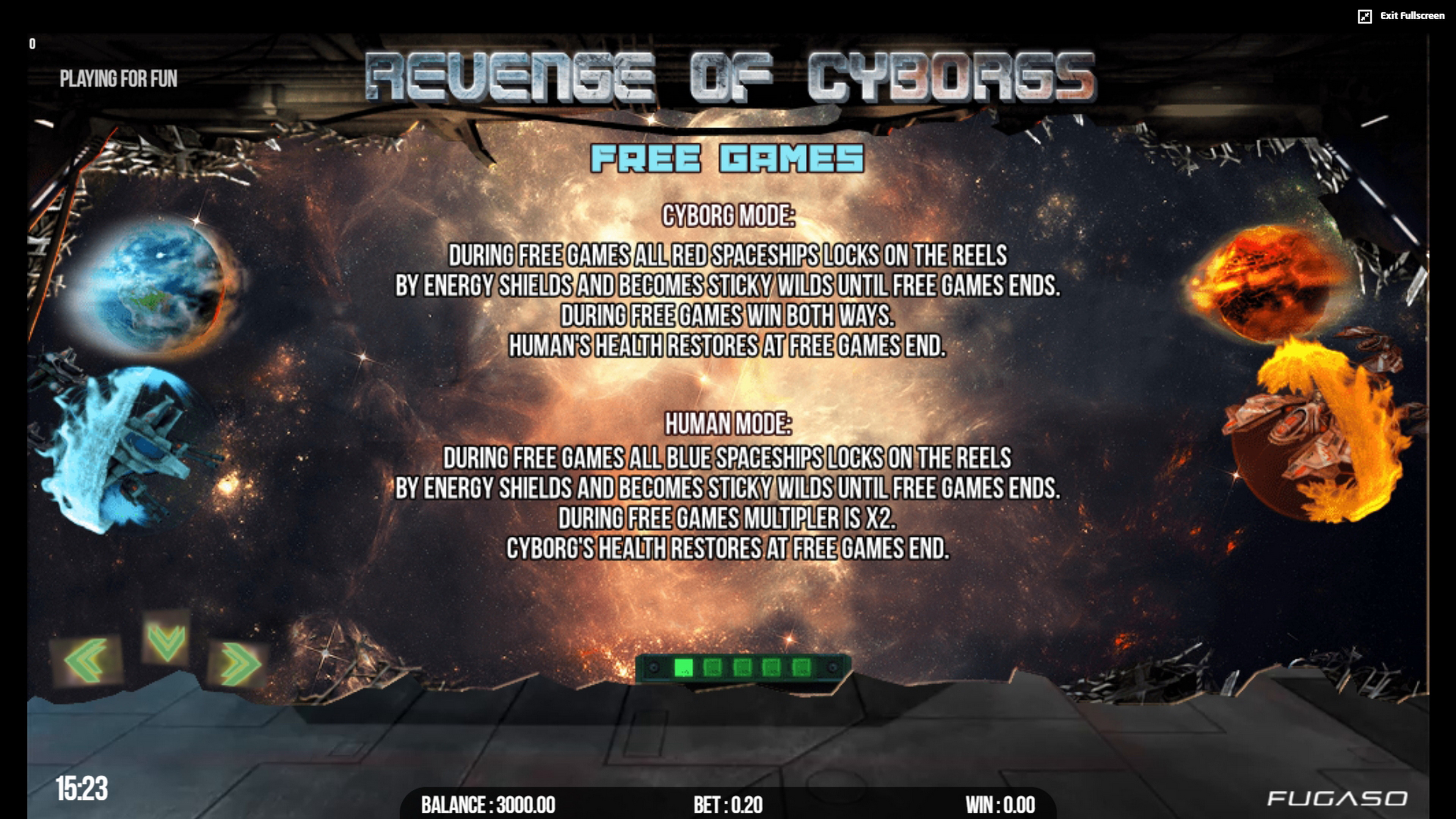 Info of Revenge of Cyborgs Slot Game by Fugaso