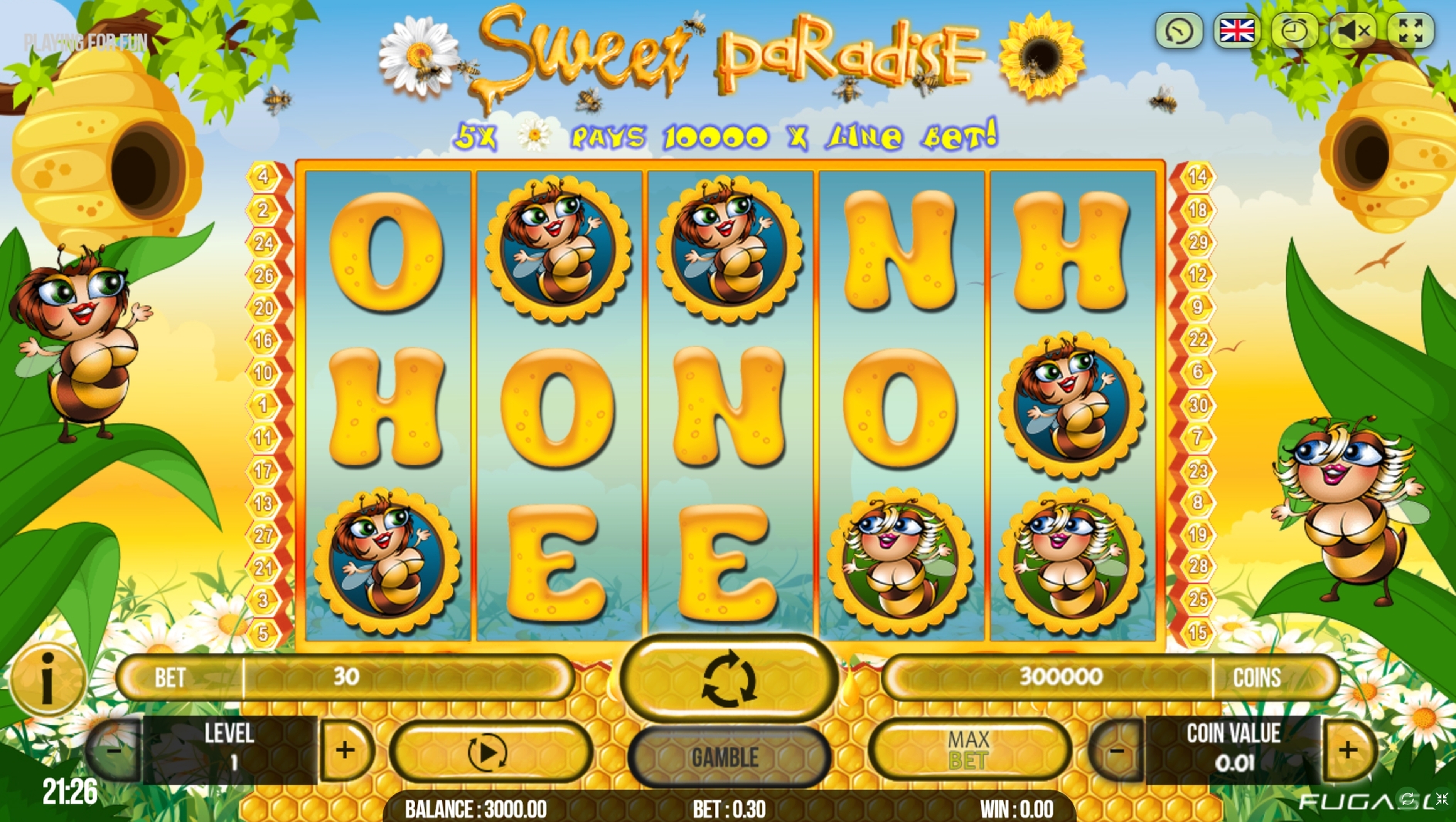 Reels in Sweet Paradise Slot Game by Fugaso