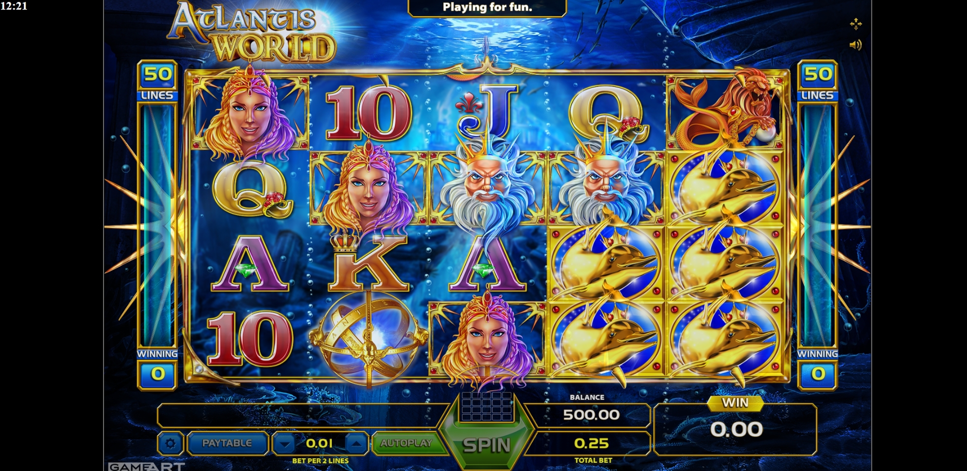 Reels in Atlantis World Slot Game by GameArt