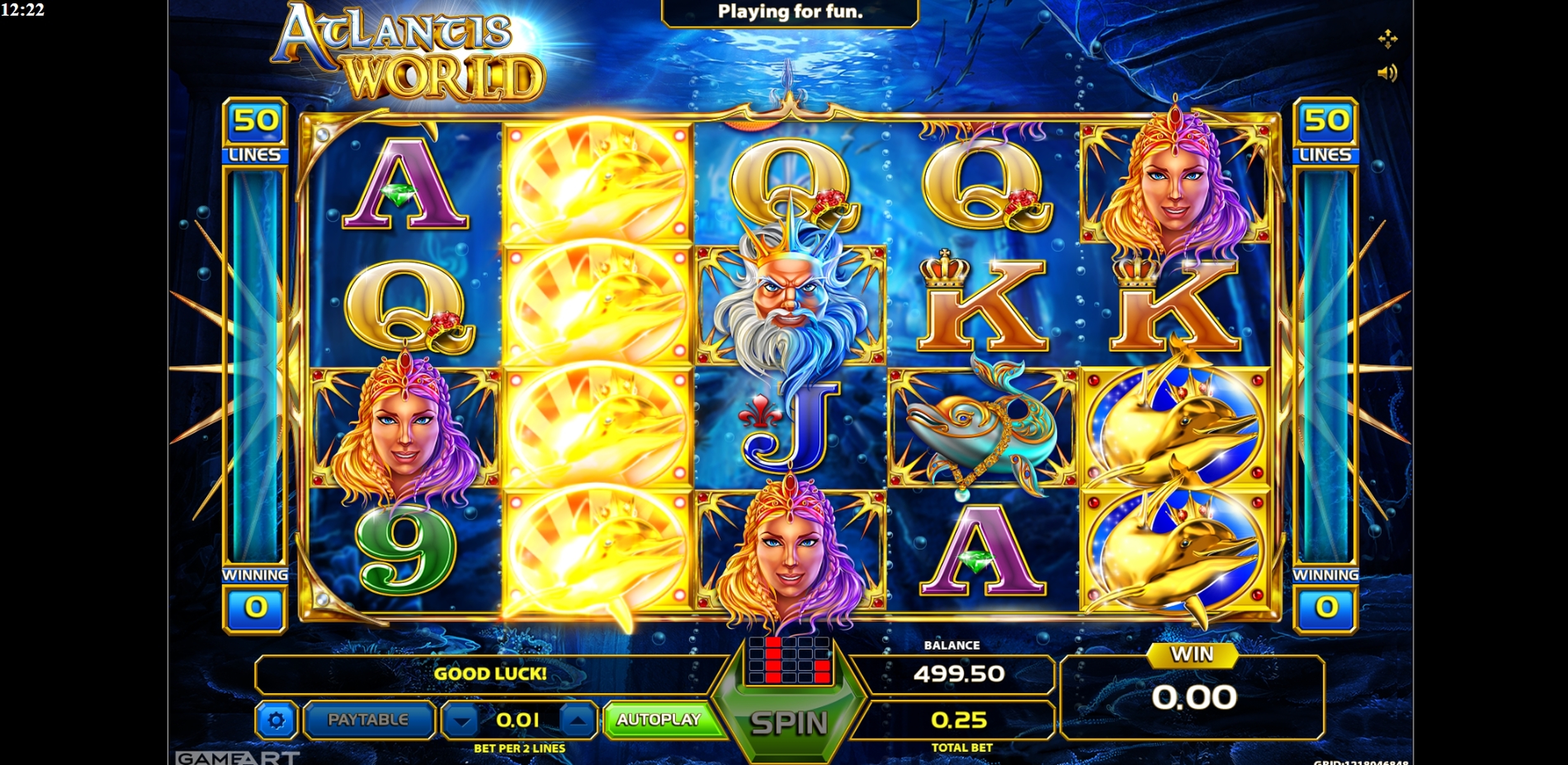 Win Money in Atlantis World Free Slot Game by GameArt