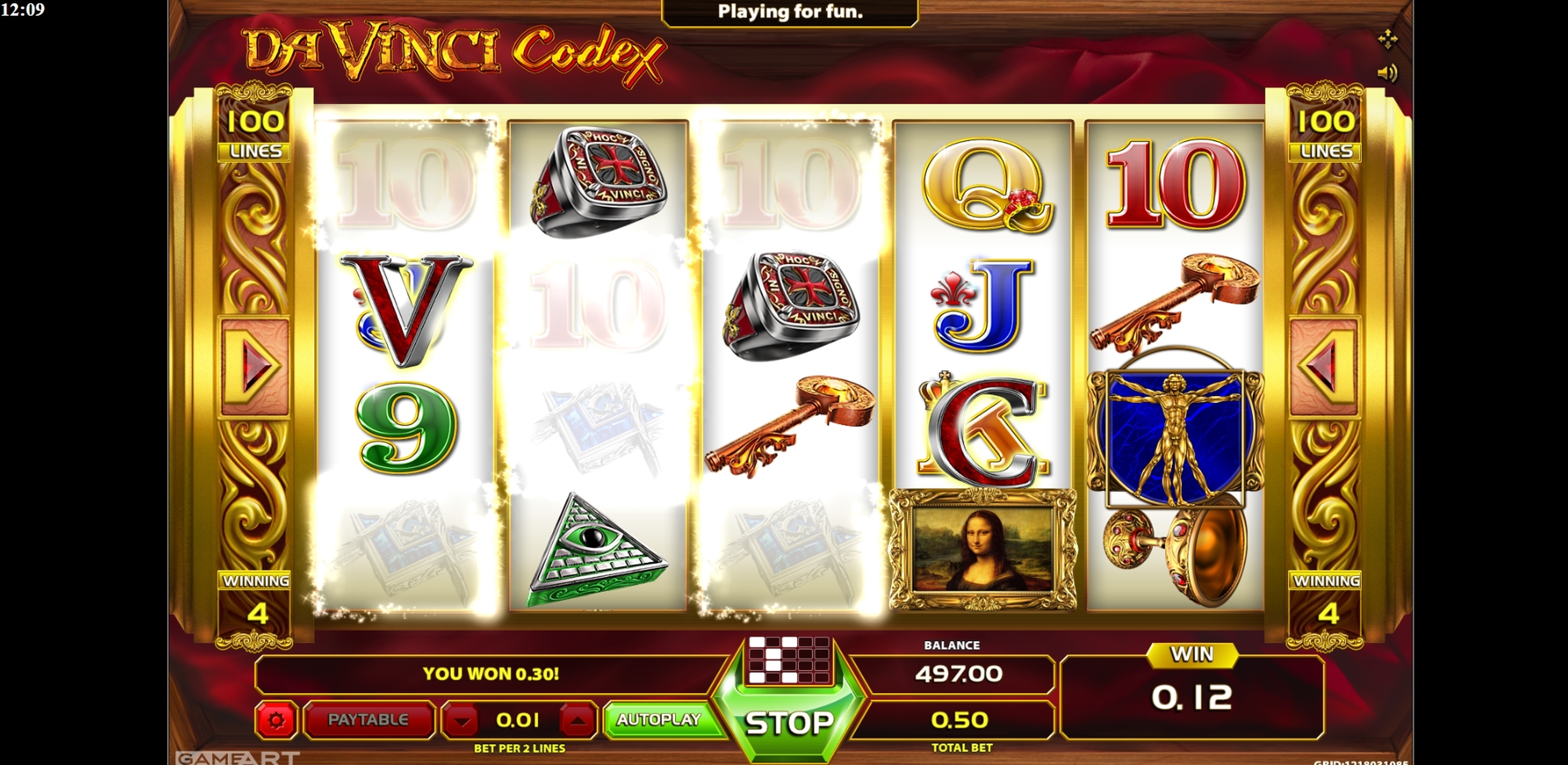 Win Money in DaVinci Codex Free Slot Game by GameArt