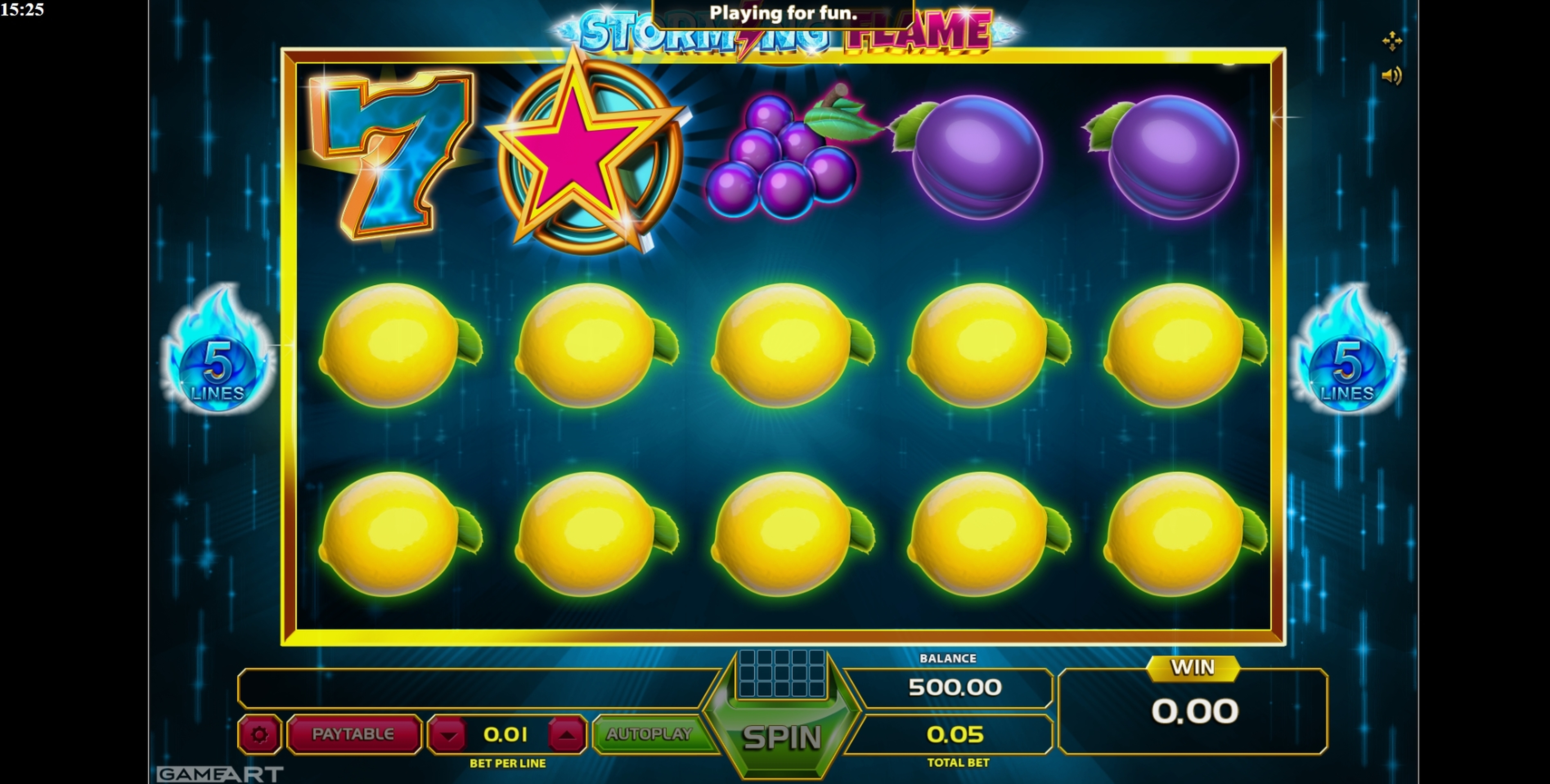 Reels in Storming Flame Slot Game by GameArt