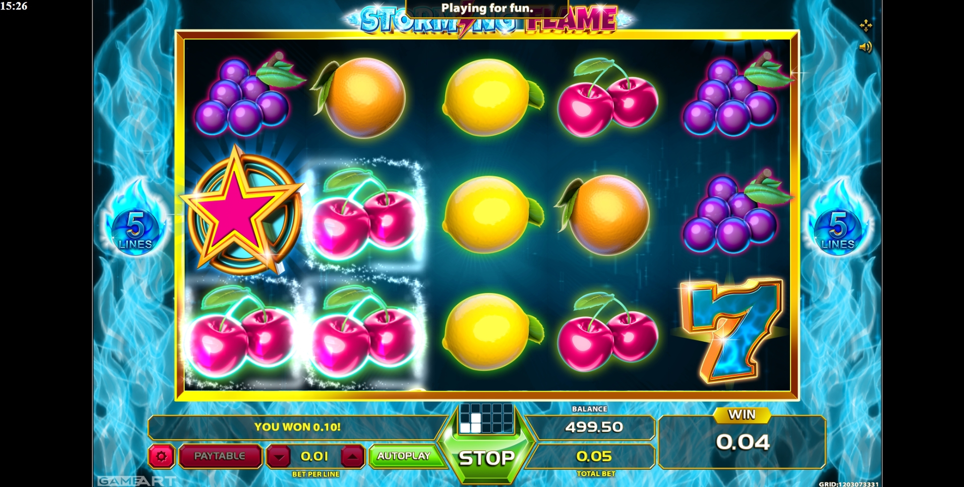 Win Money in Storming Flame Free Slot Game by GameArt