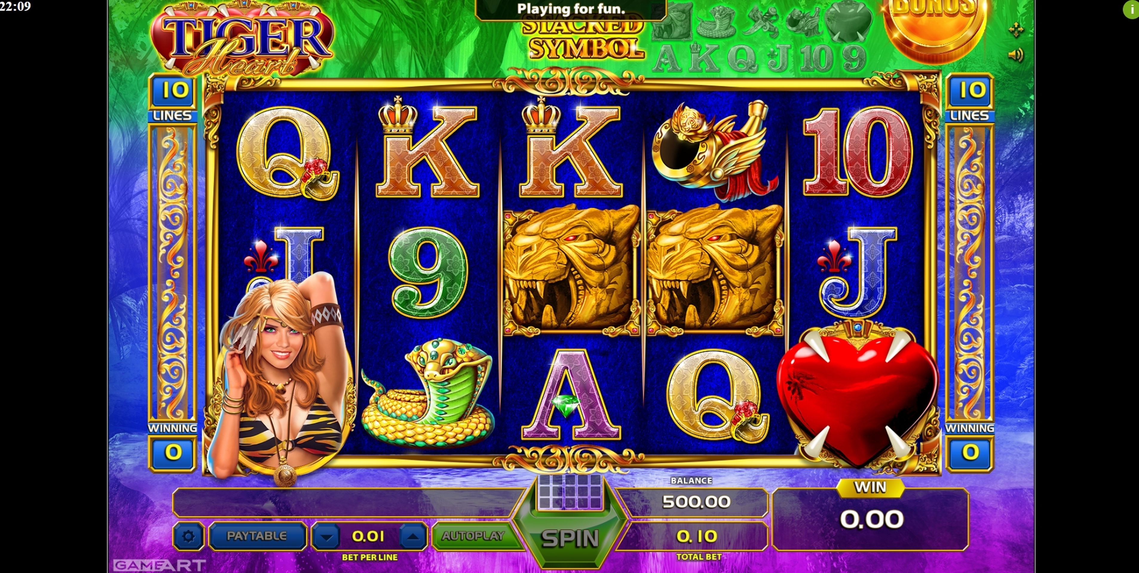 Reels in Tiger Heart Slot Game by GameArt