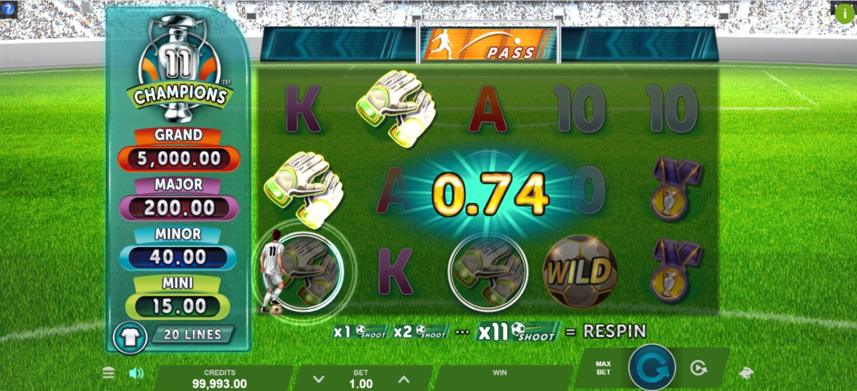 Win Money in 11 Champions Free Slot Game by Gameburger Studios