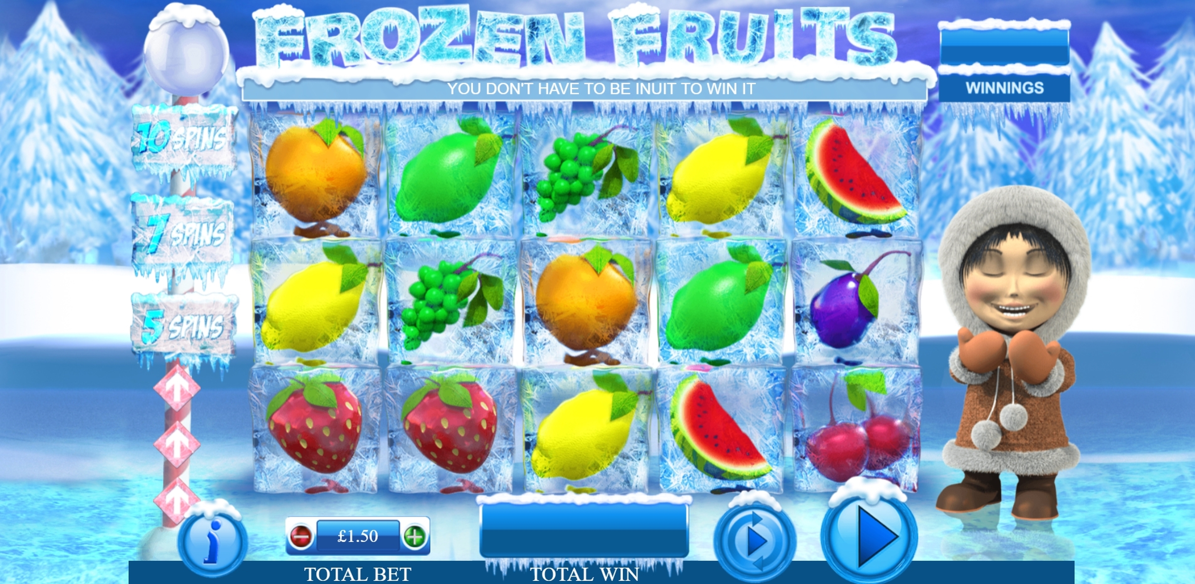 Reels in Frozen Fruits Slot Game by Games Warehouse