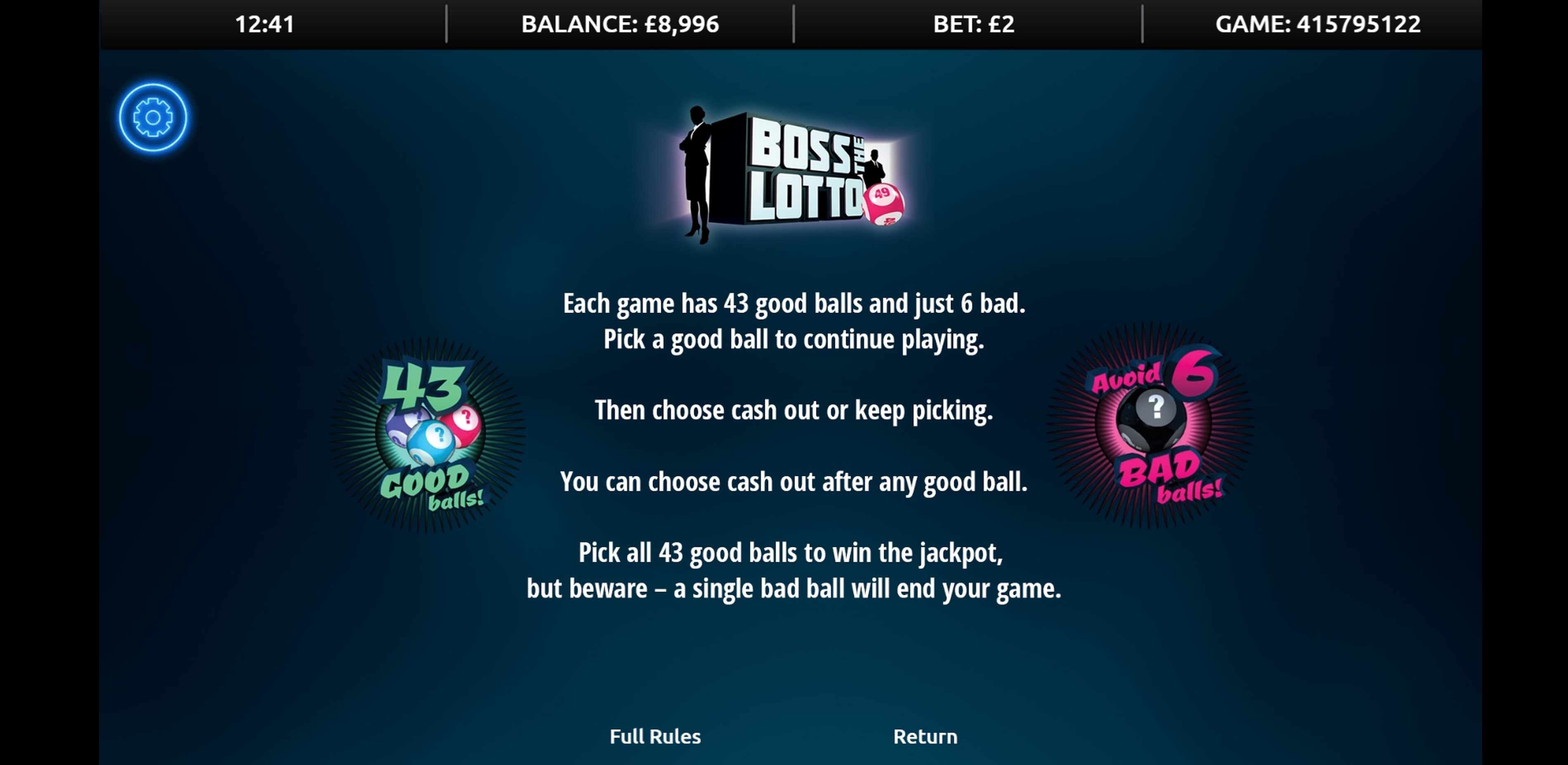 Info of Boss The Lotto Slot Game by Gamevy