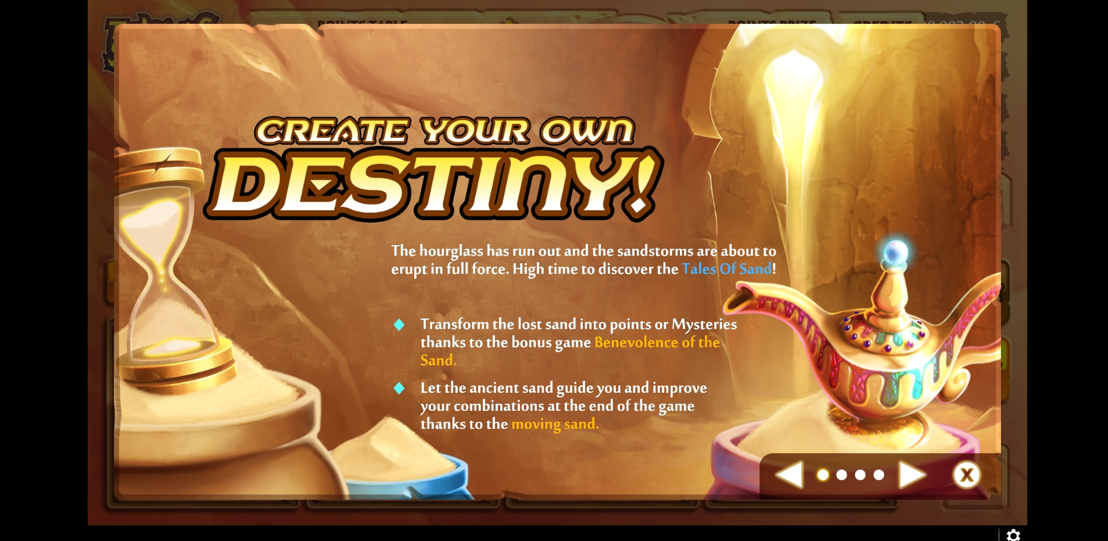 Info of Tales of Sand Dice Slot Game by GAMING1