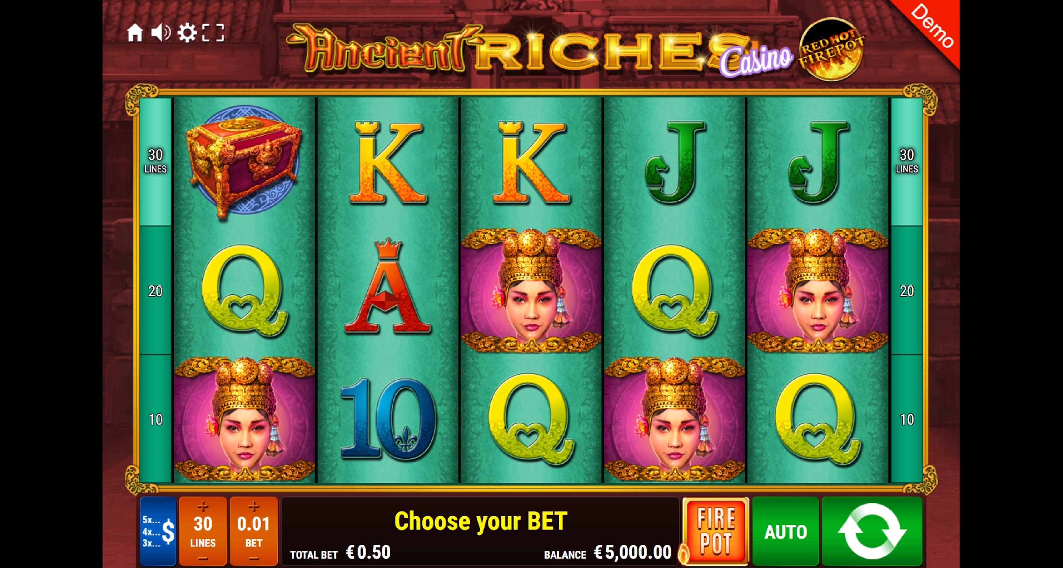 Reels in Ancient Riches RHFP Slot Game by Gamomat