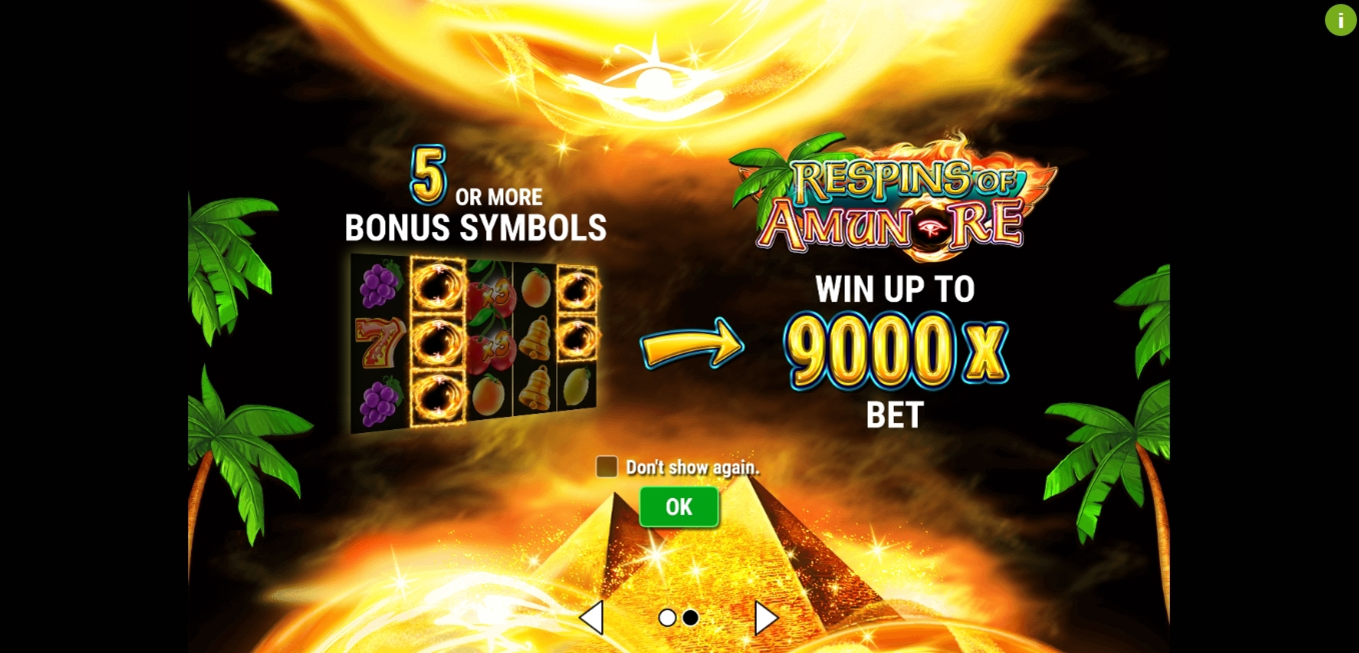 Play Back to the Fruits Respins of Amun-Re Free Casino Slot Game by Gamomat