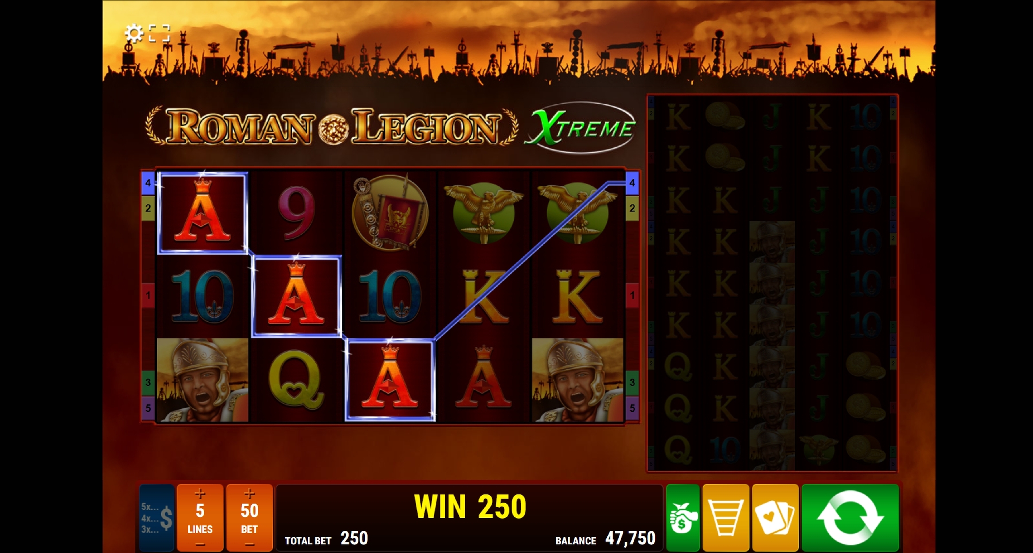 Win Money in Roman Legion Xtreme Free Slot Game by Gamomat