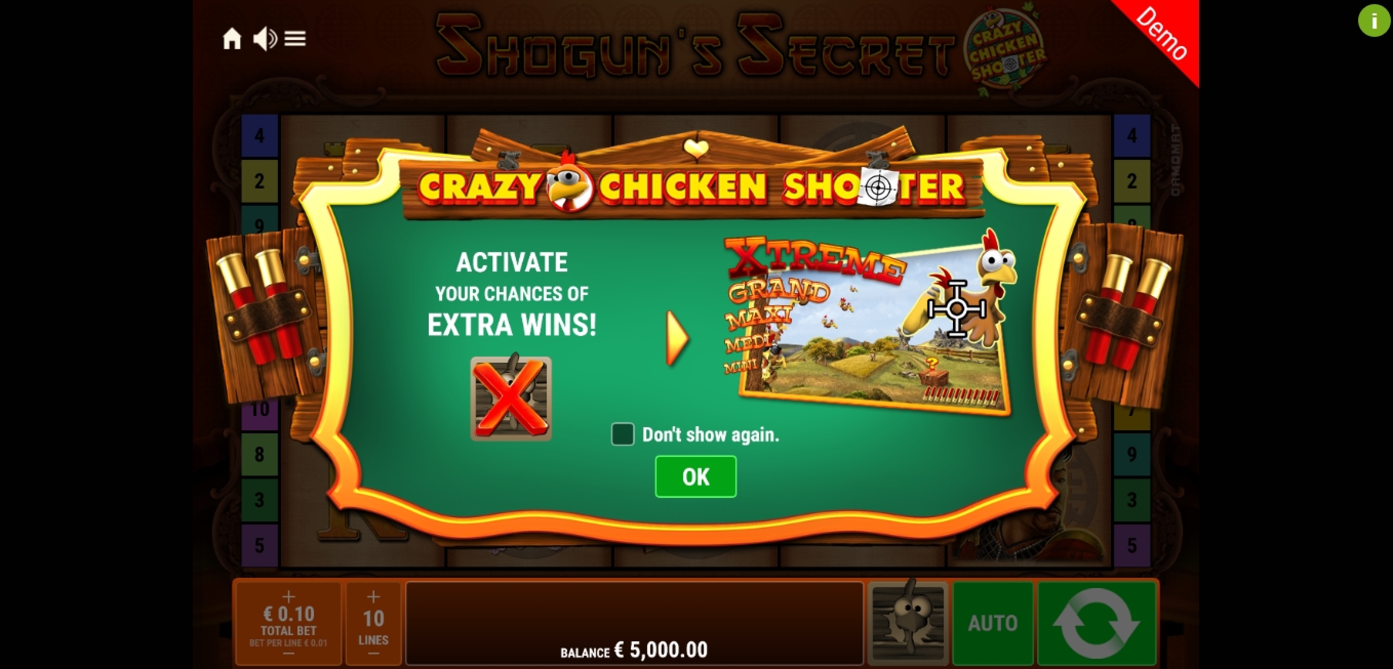Play Shogun's Secret CCS Free Casino Slot Game by Gamomat