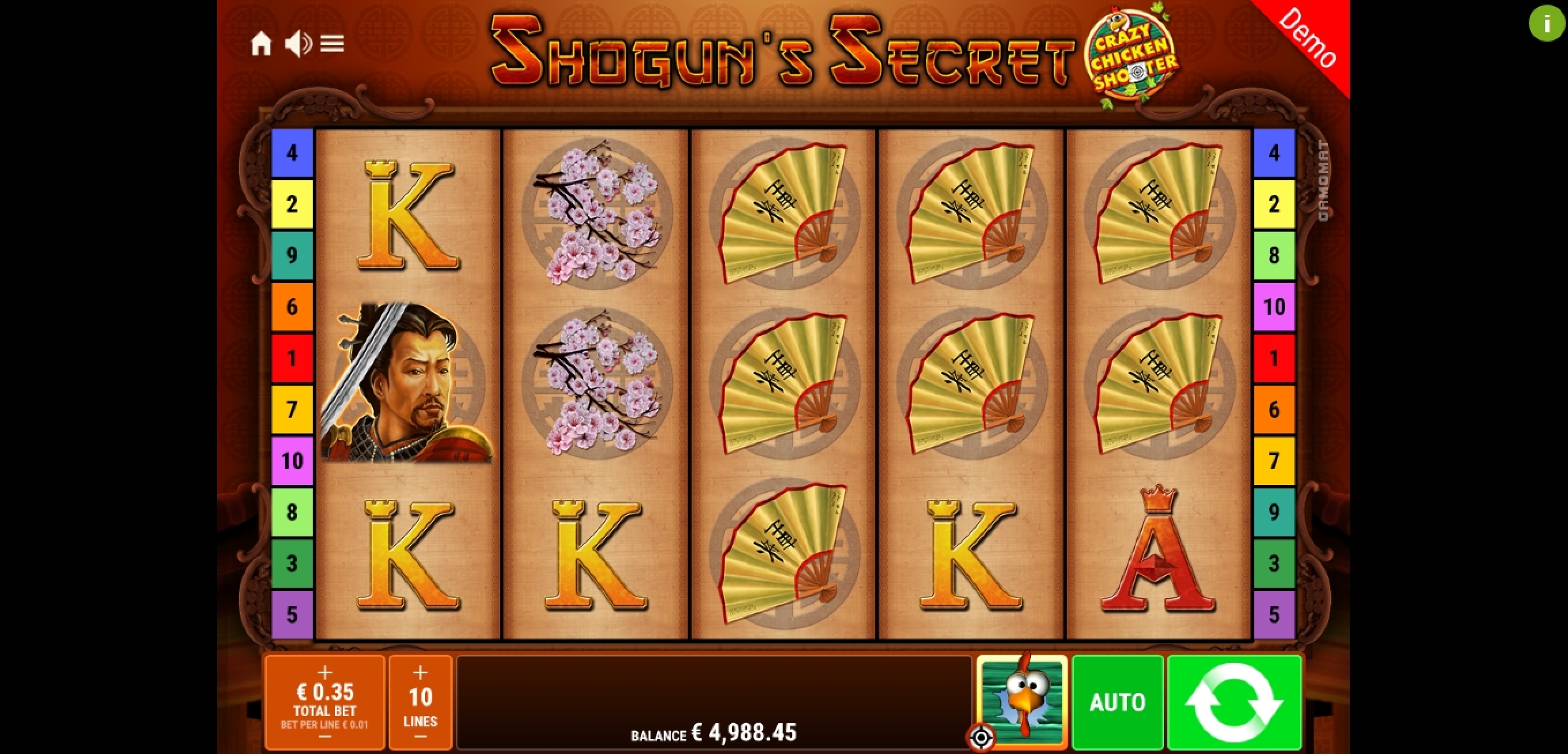 Win Money in Shogun's Secret CCS Free Slot Game by Gamomat