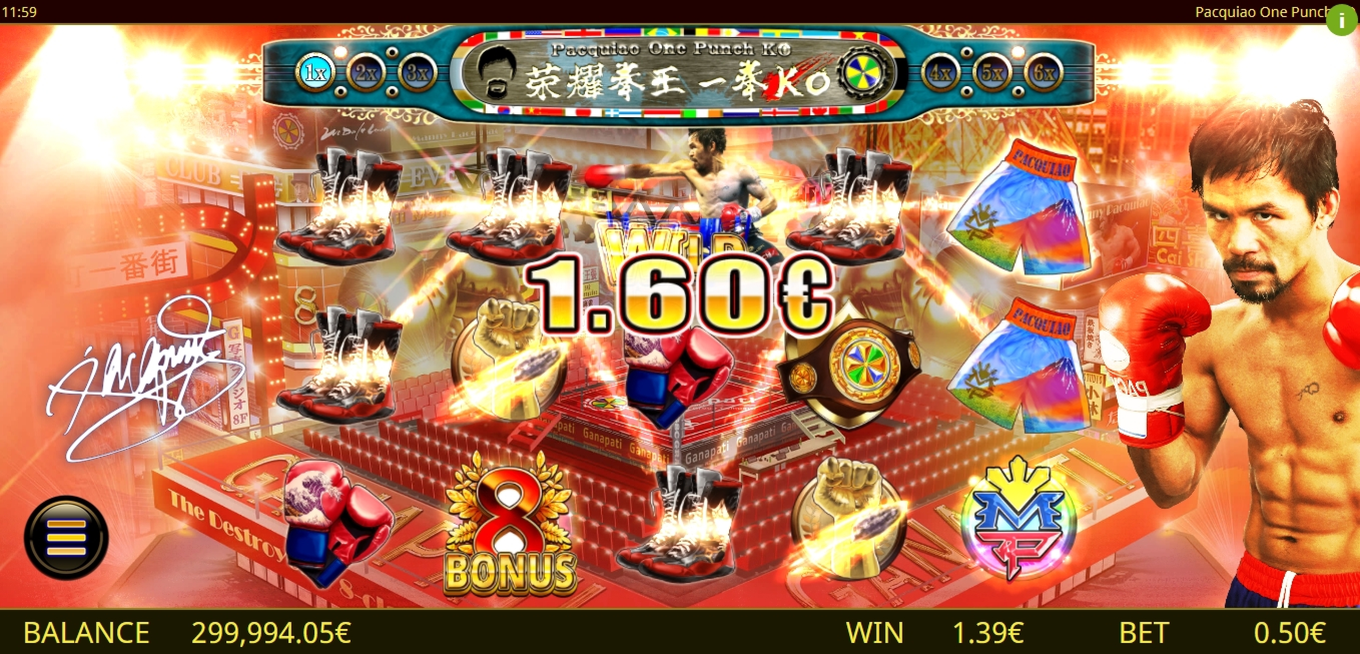 Win Money in Pacquiao One Punch KO Free Slot Game by Ganapati
