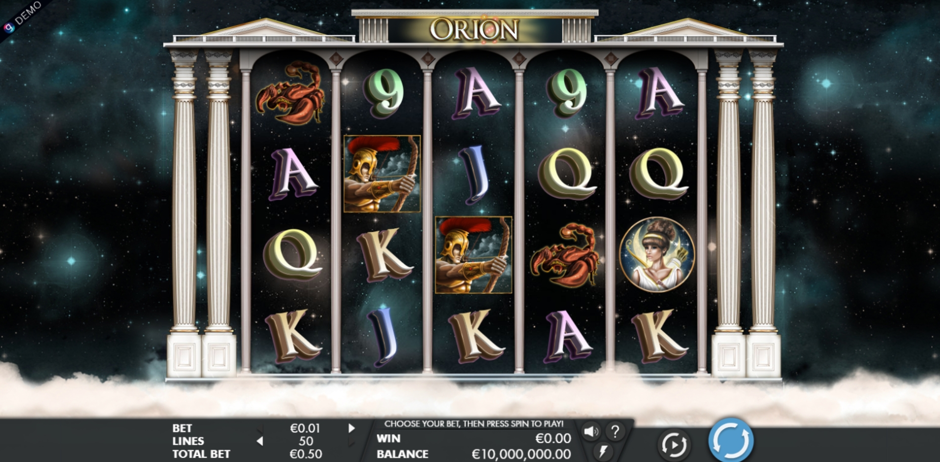 Reels in Orion Slot Game by Genesis Gaming