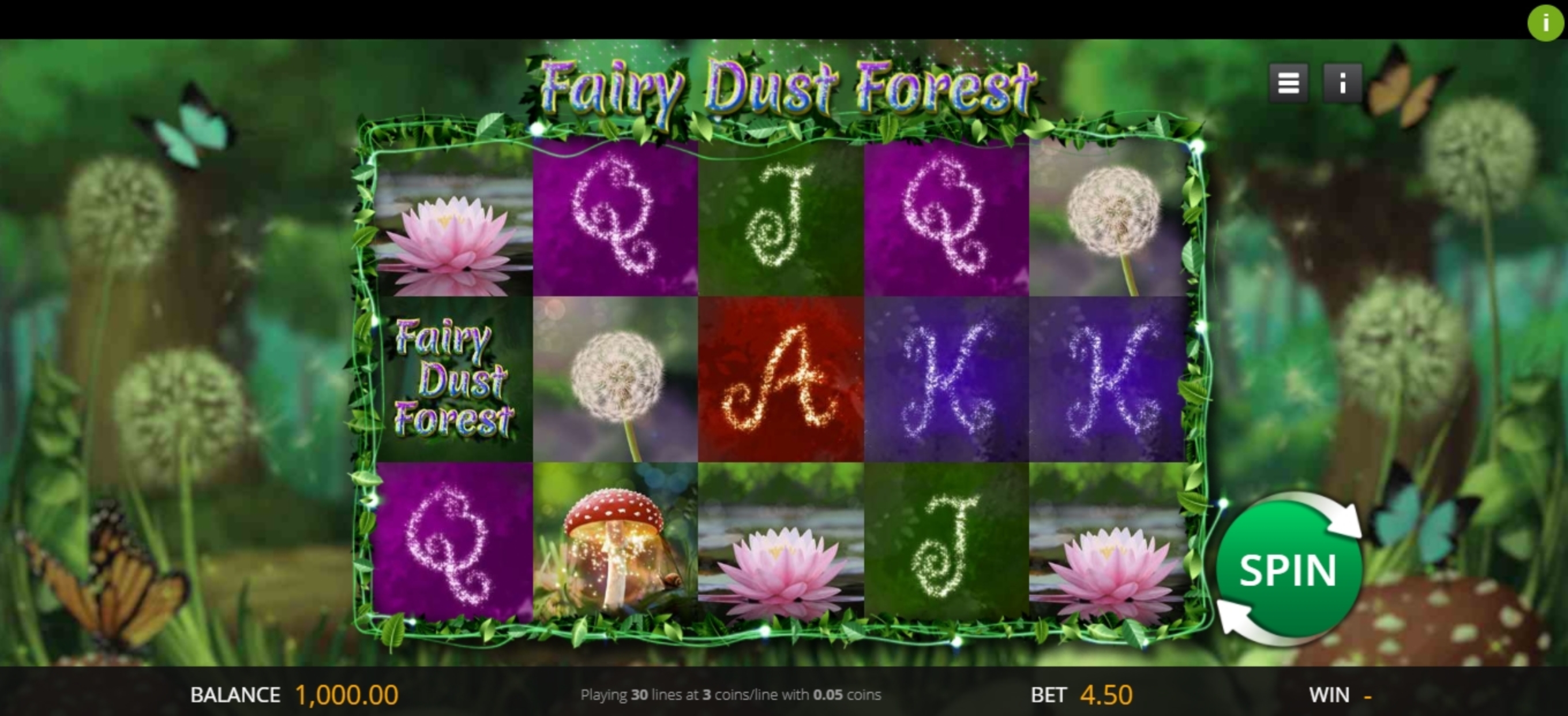 Reels in Fairy Dust Forest Slot Game by Genii