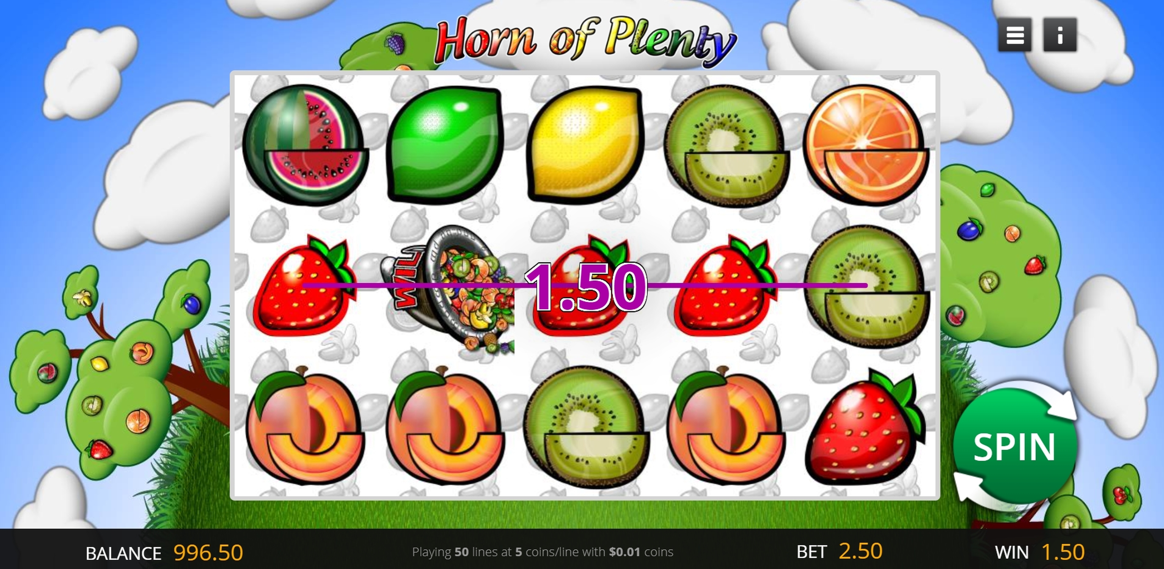 Win Money in Horn of Plenty Free Slot Game by Genii