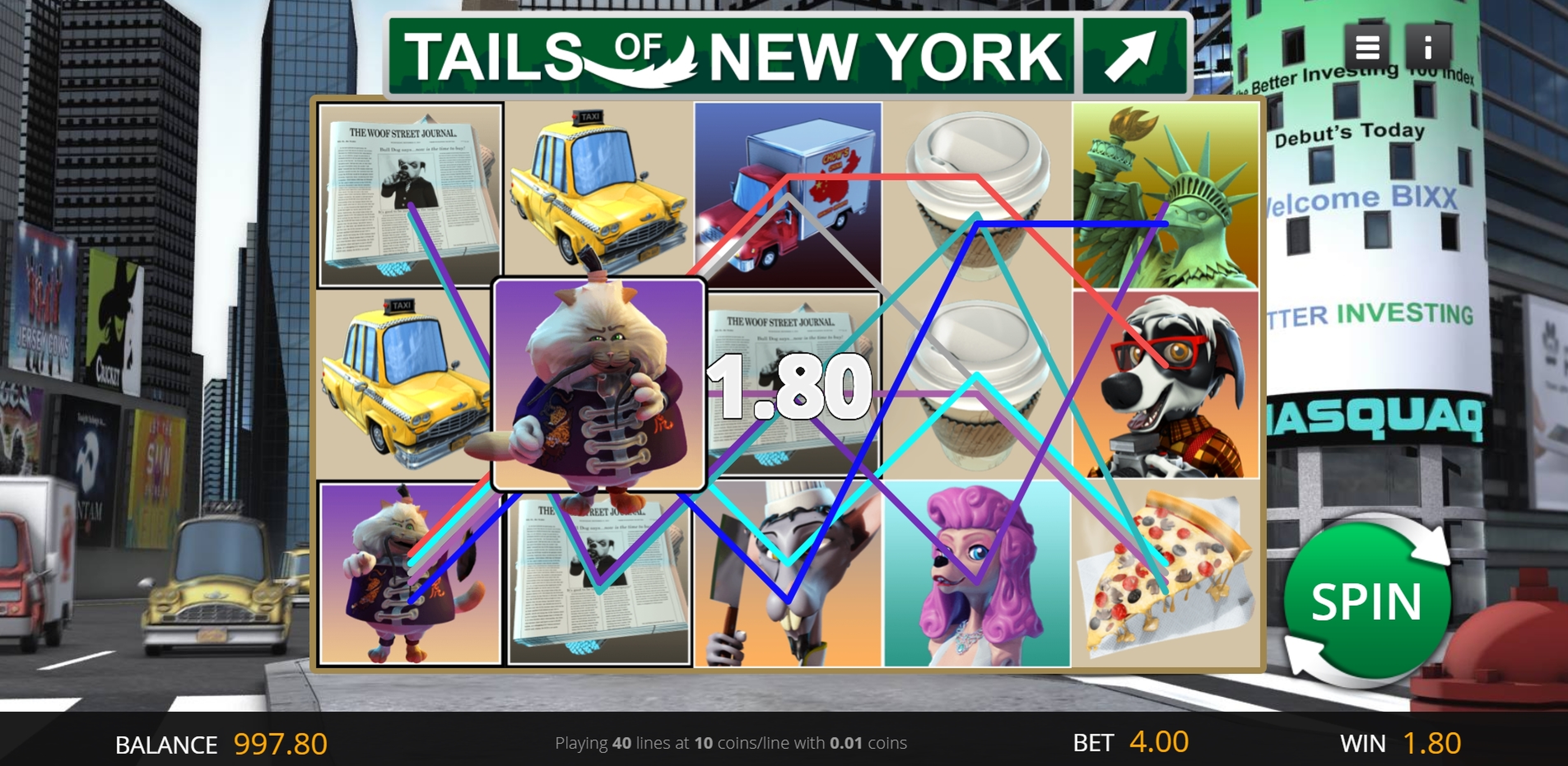 Win Money in Tails Of New York Free Slot Game by Genii