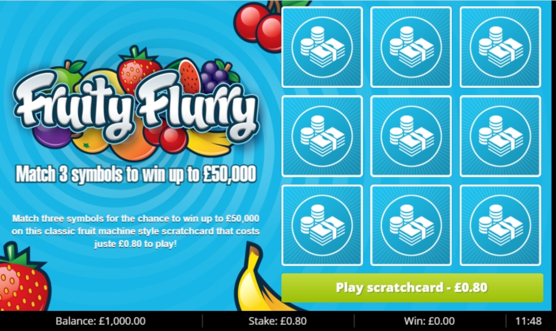 Reels in Fruity Flurry Slot Game by Gluck Games
