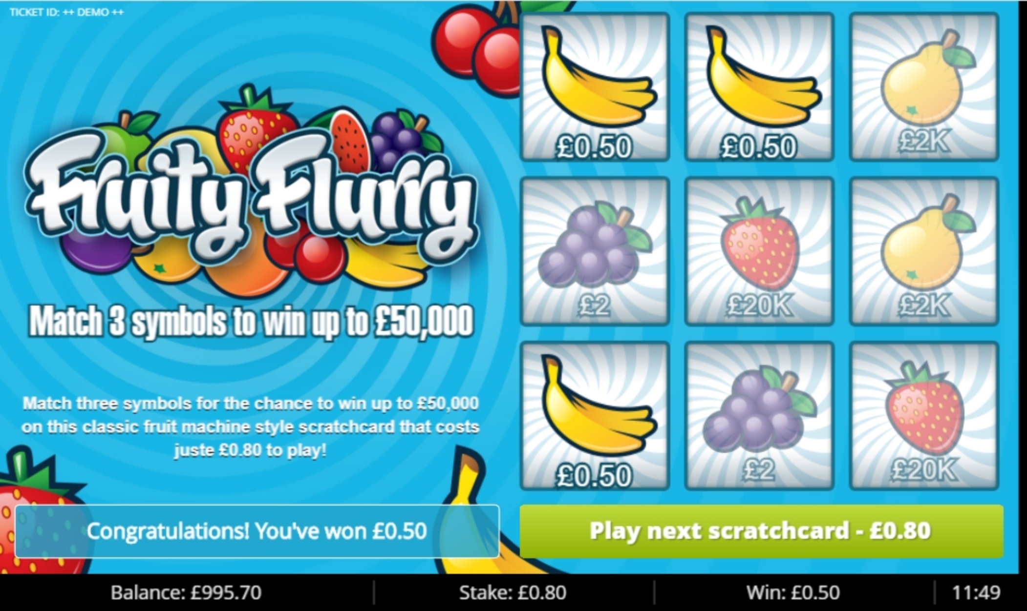 Win Money in Fruity Flurry Free Slot Game by Gluck Games
