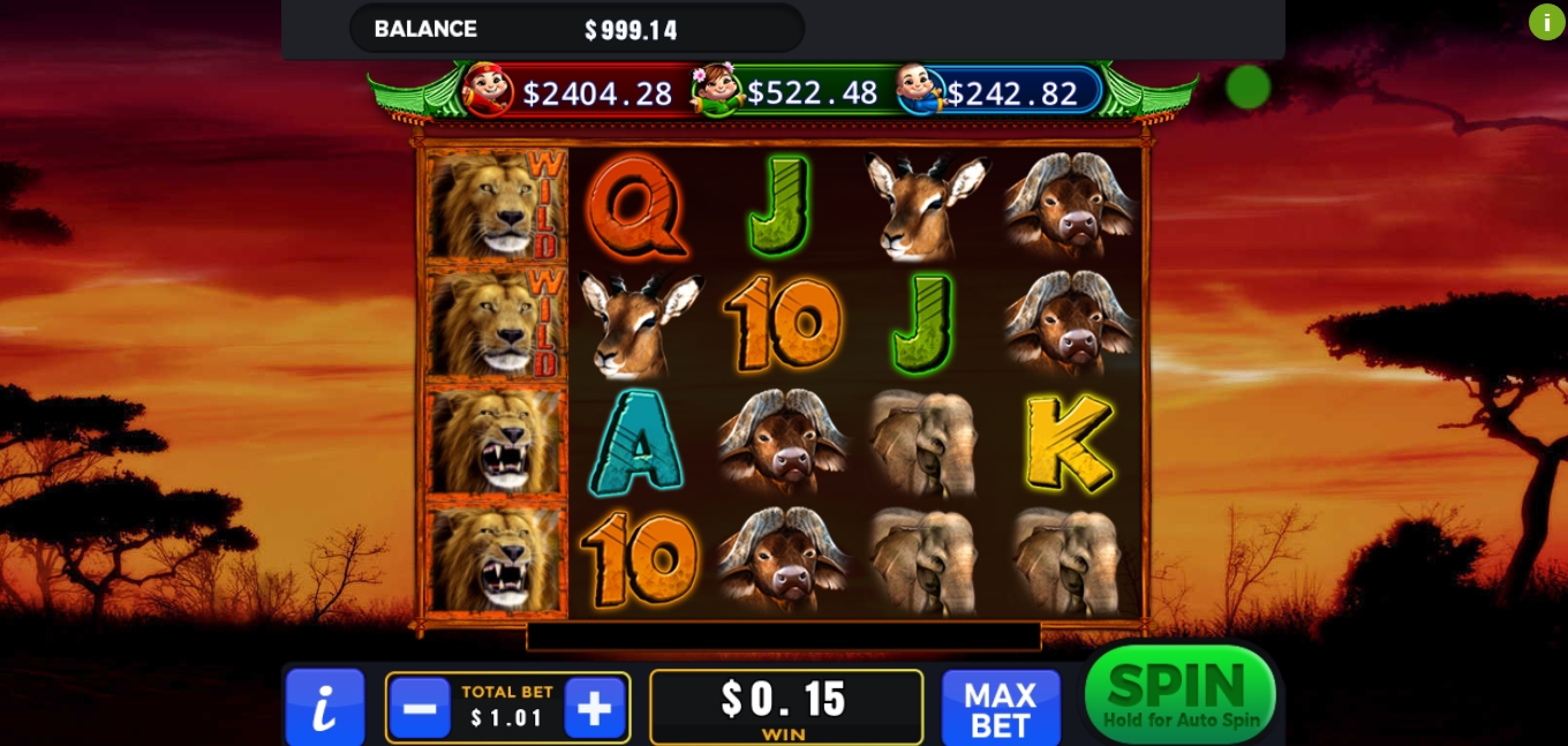 Win Money in 101 Lions Free Slot Game by GMW