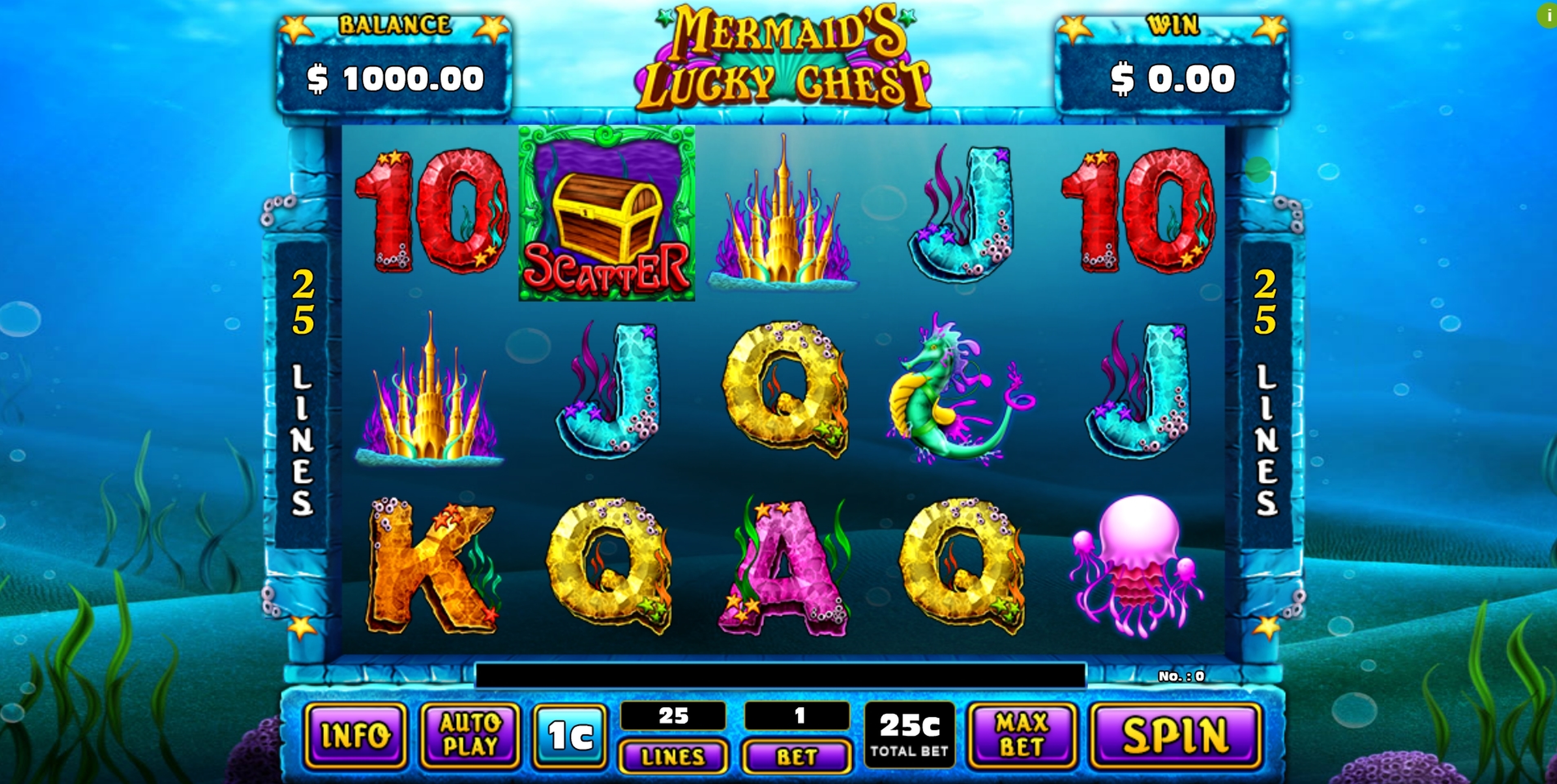 Reels in Mermaid's Lucky Chest Slot Game by GMW