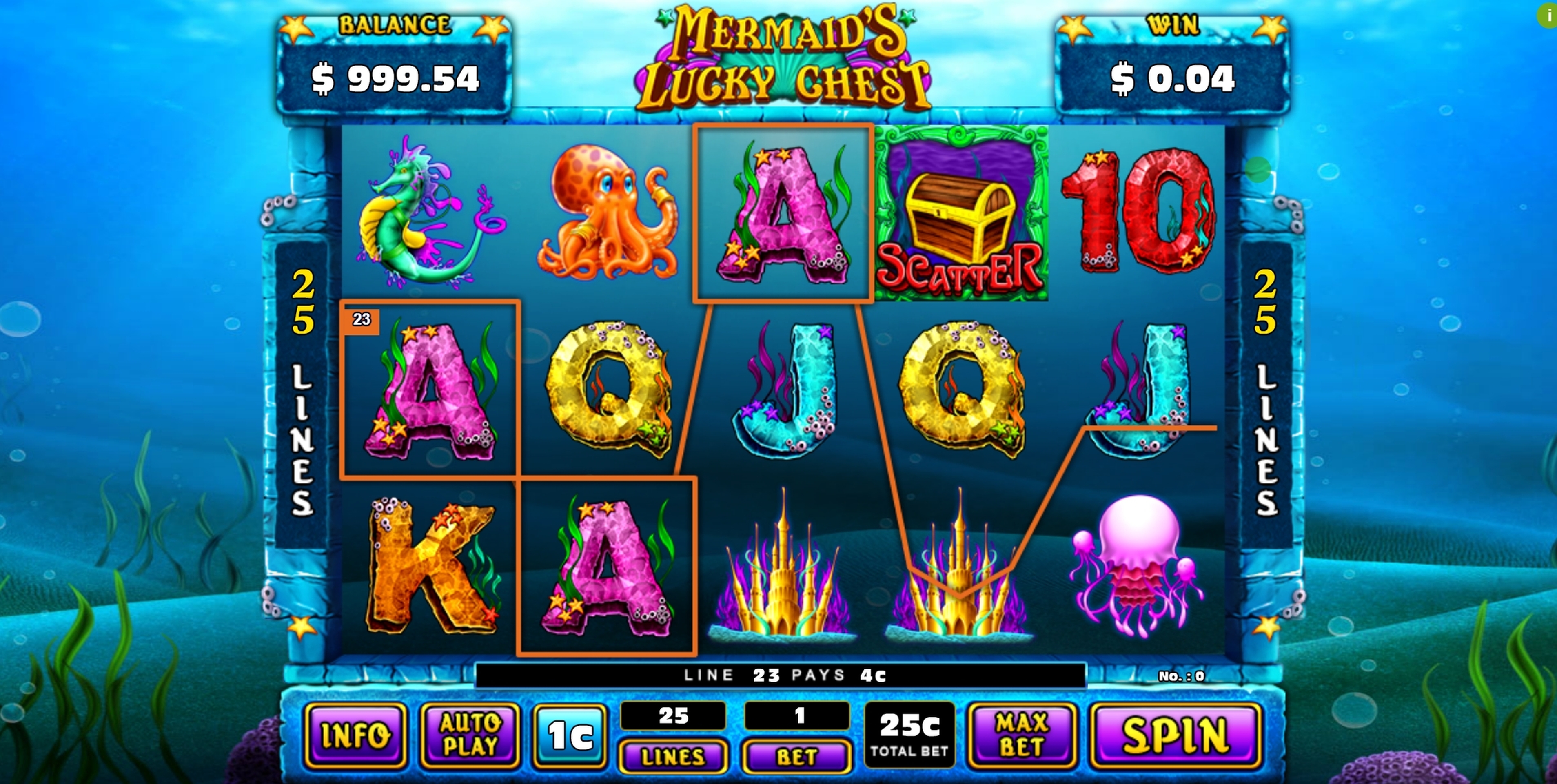 Win Money in Mermaid's Lucky Chest Free Slot Game by GMW