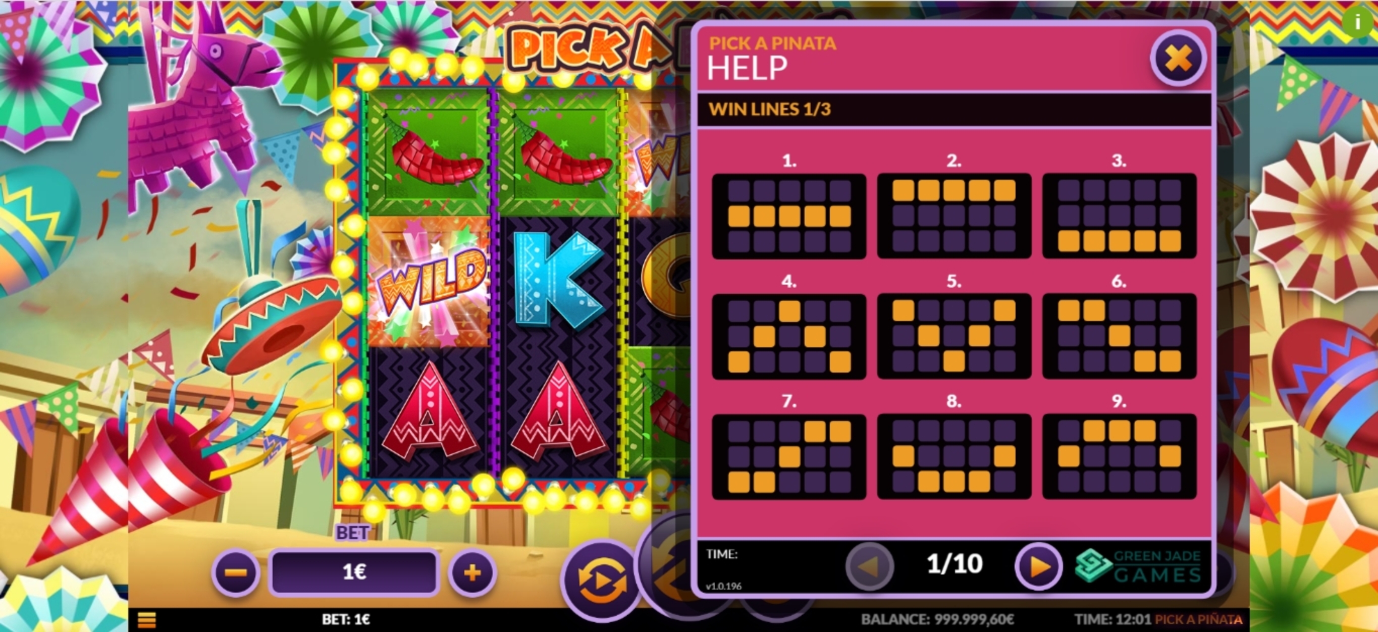 Info of Pick a Pinata Slot Game by Green Jade Games