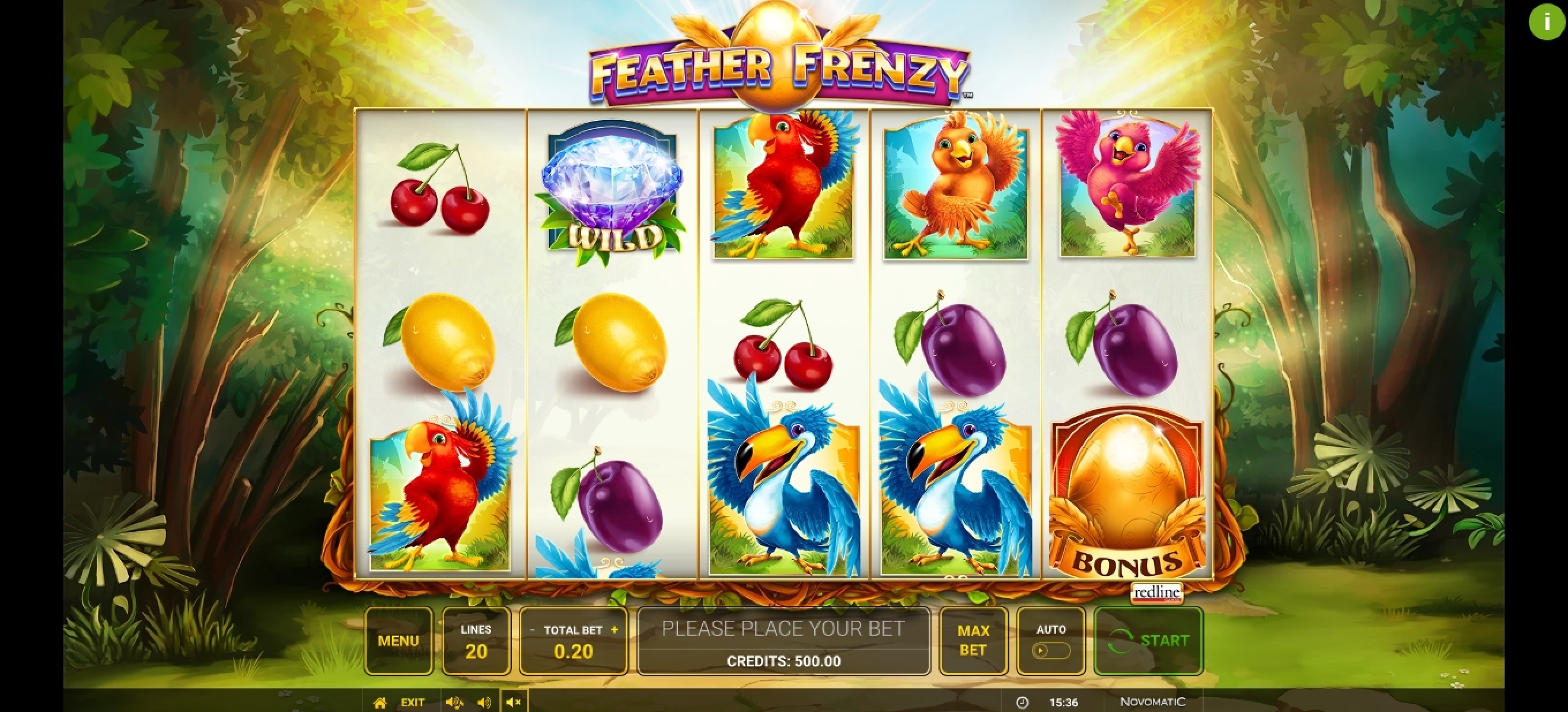 Reels in Feather Frenzy Slot Game by Greentube
