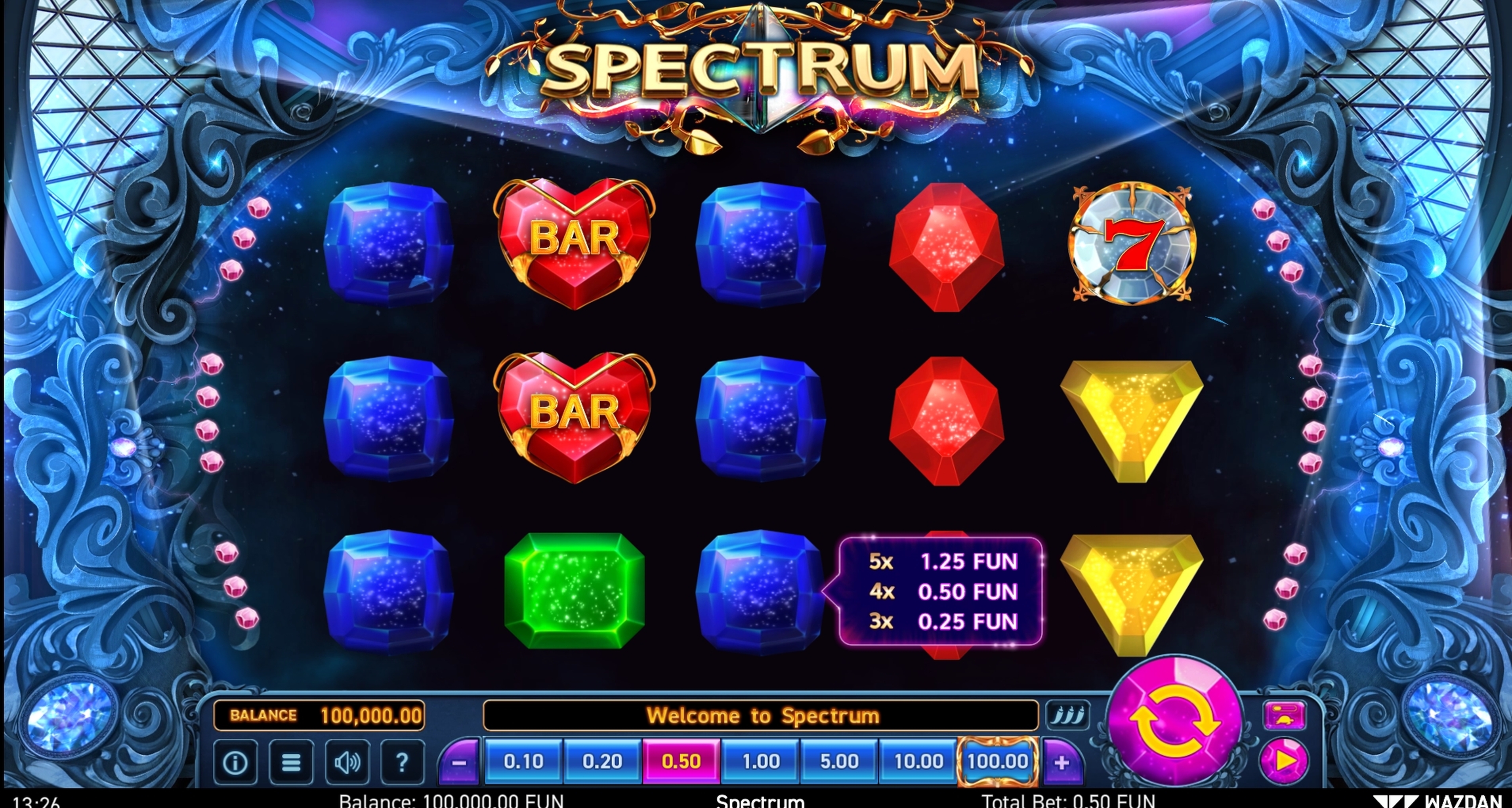 Reels in Spectrum Slot Game by Greentube