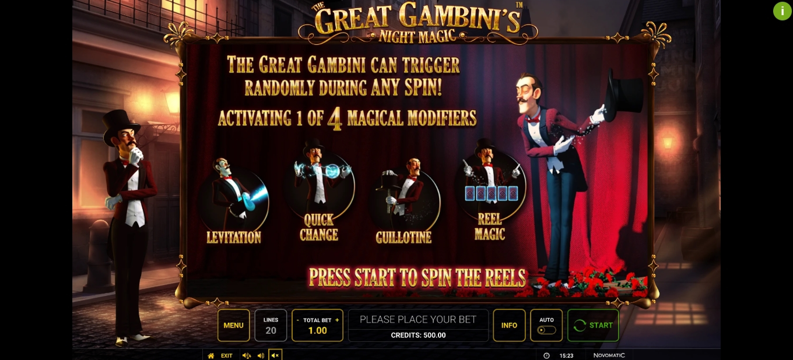Play The Great Gambini's Night Magic Free Casino Slot Game by Greentube