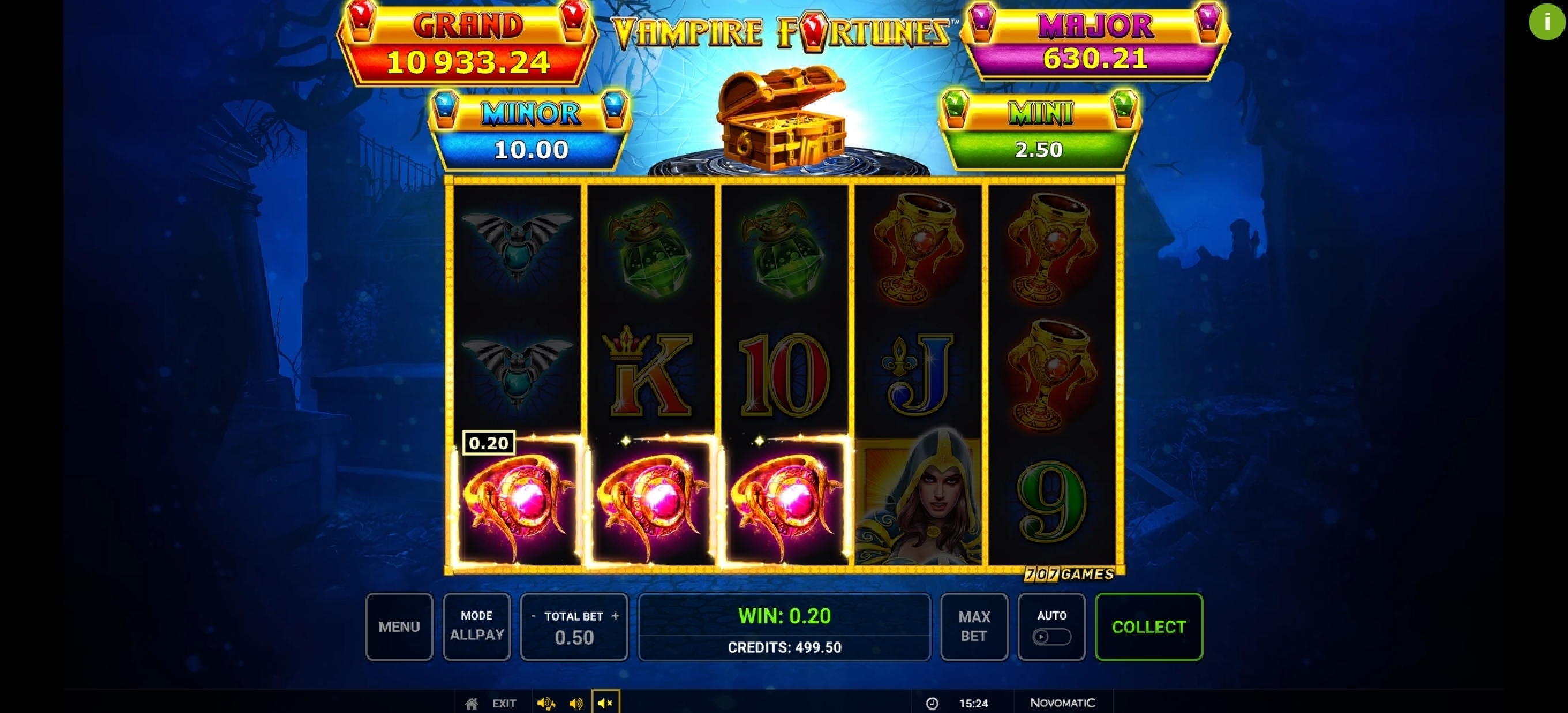 Win Money in Vampire Fortunes Free Slot Game by Greentube