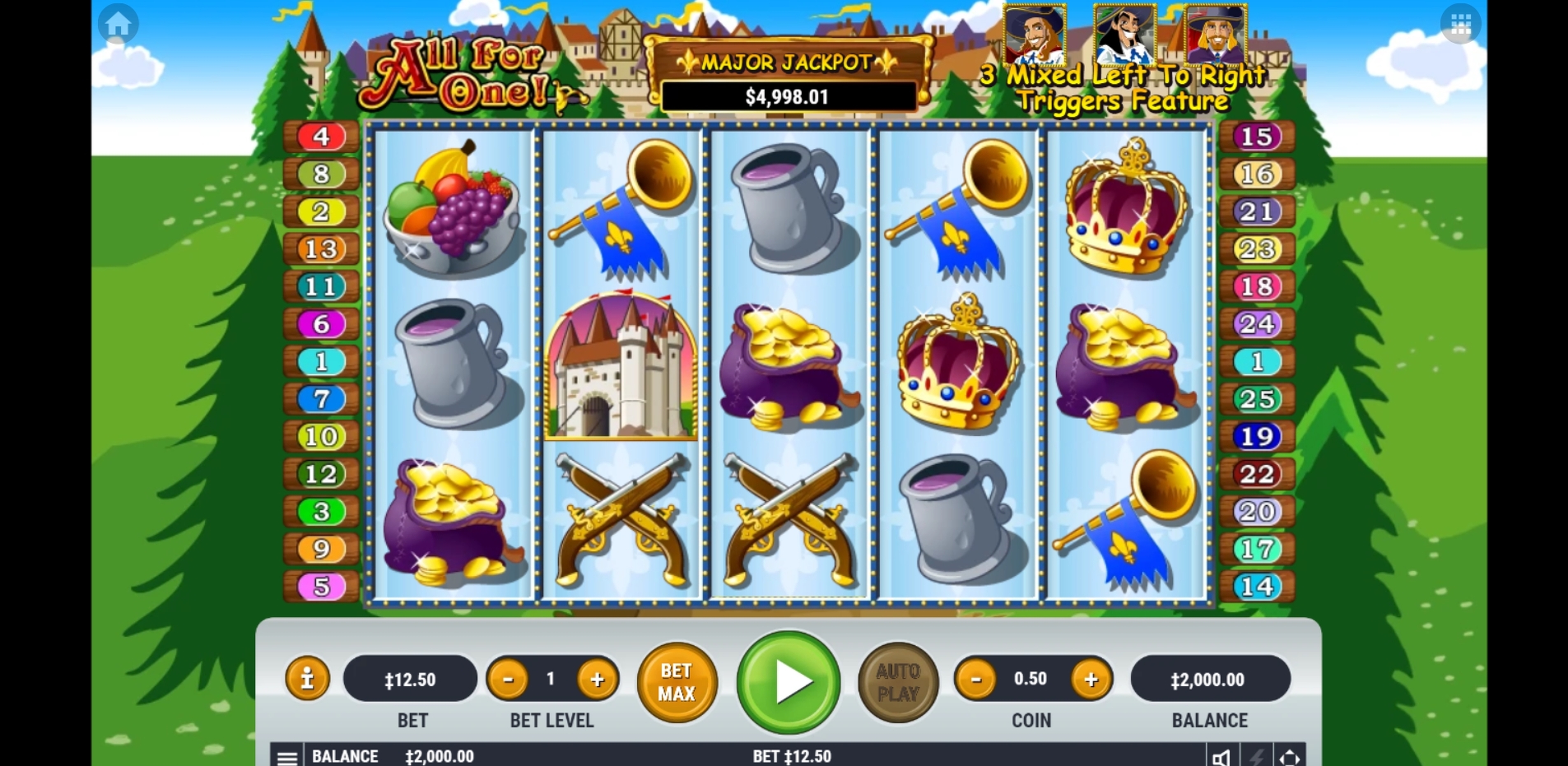 Reels in All For One Slot Game by Habanero