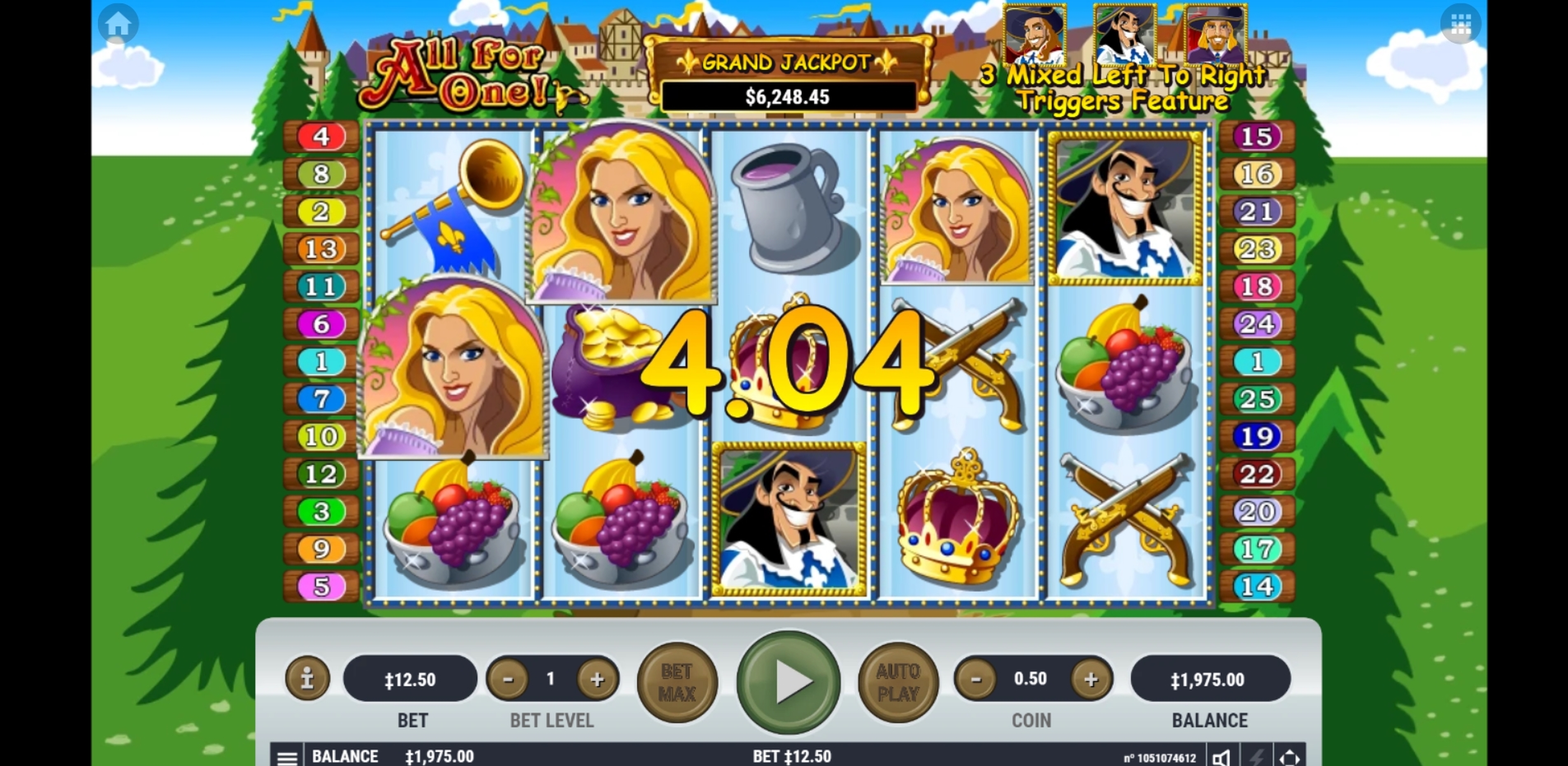 Win Money in All For One Free Slot Game by Habanero