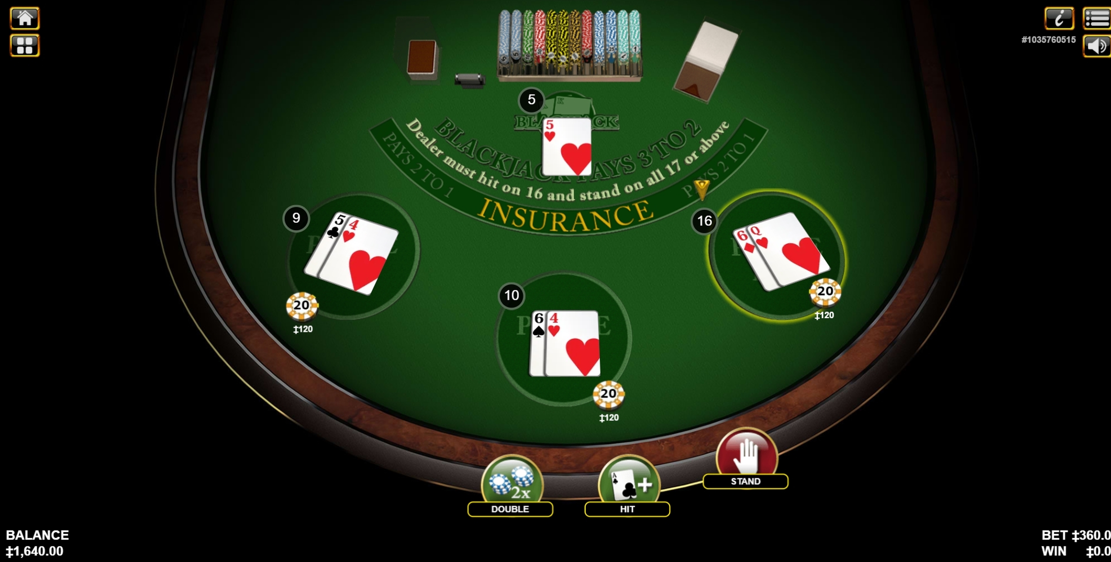 Reels in Blackjack 3 Hand Slot Game by Habanero